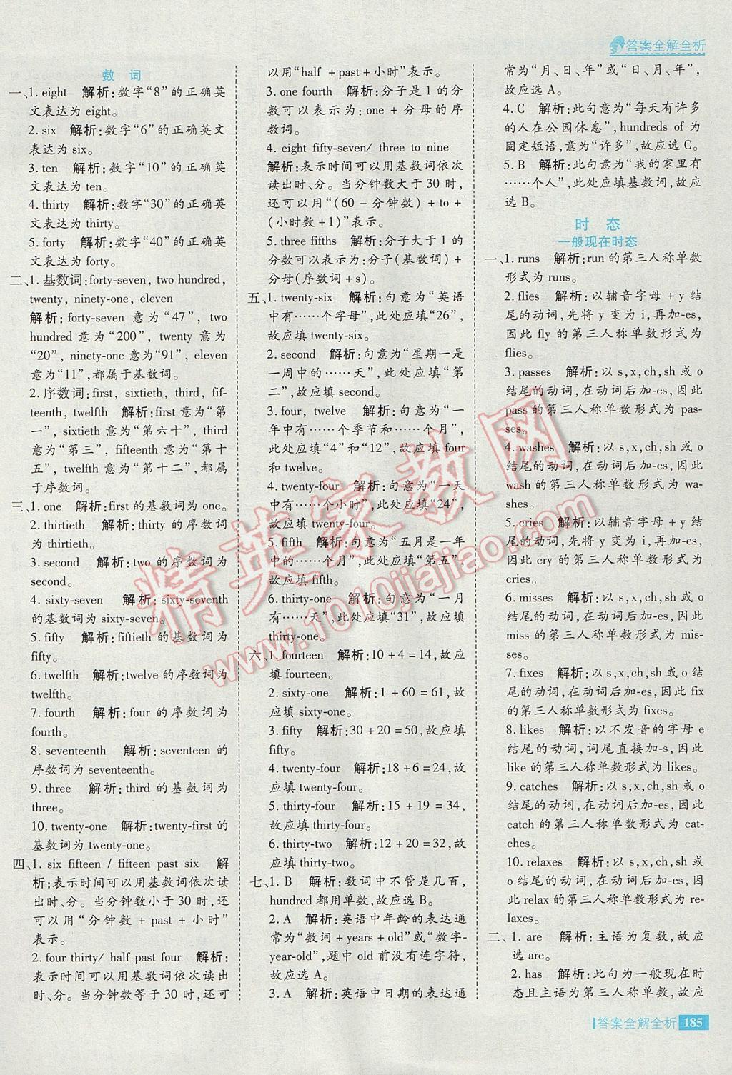 2017年考點集訓(xùn)與滿分備考六年級英語下冊 參考答案第41頁