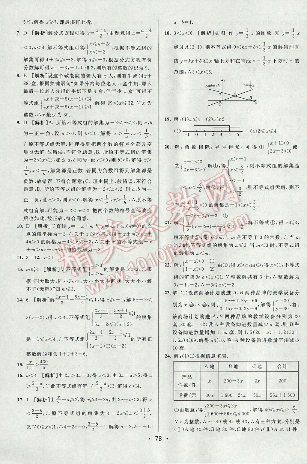 2017年期末考向標(biāo)海淀新編跟蹤突破測試卷八年級數(shù)學(xué)下冊北師大版 參考答案第10頁