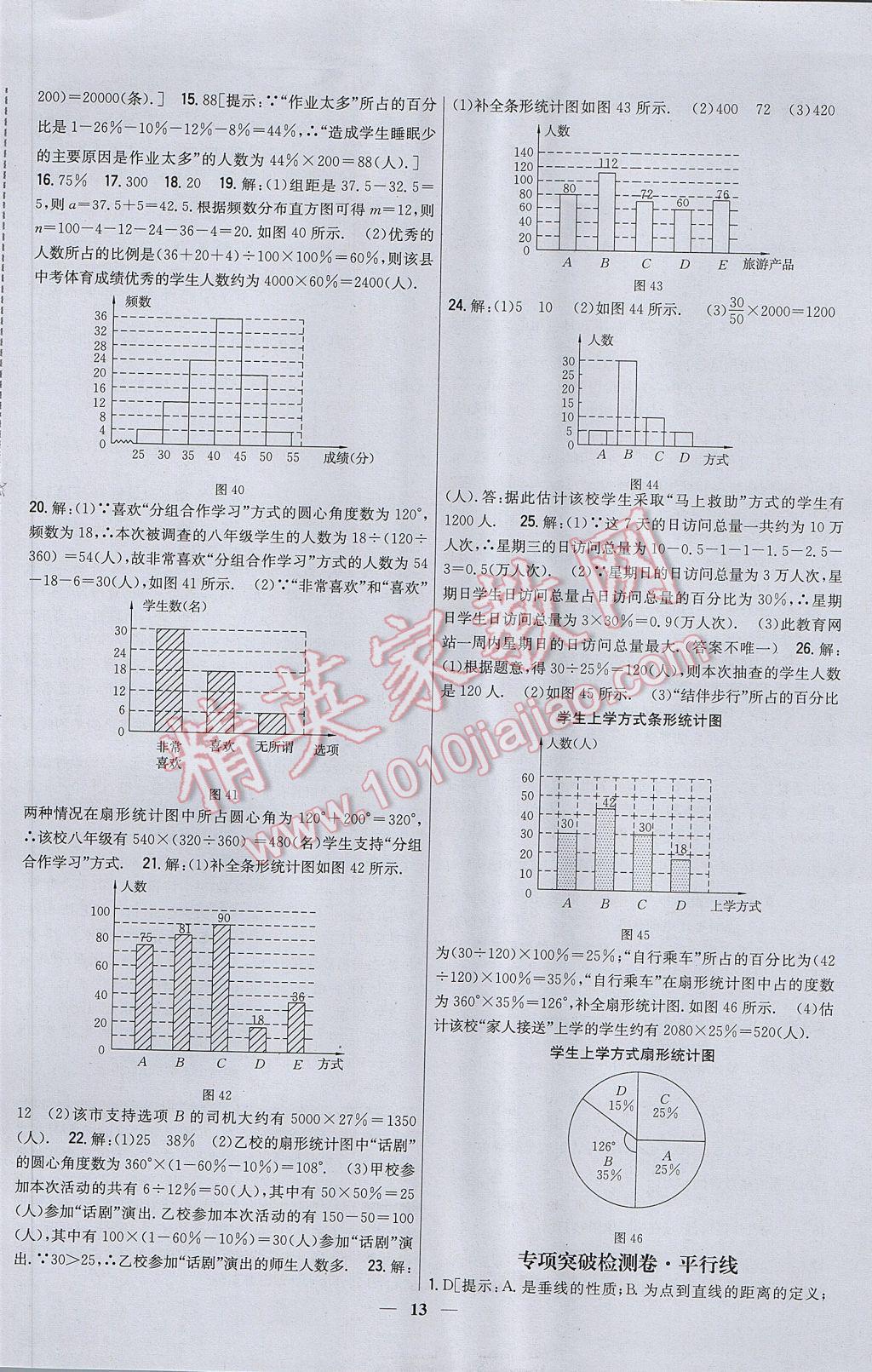 2017年新教材完全考卷七年級(jí)數(shù)學(xué)下冊(cè)人教版 參考答案第13頁(yè)