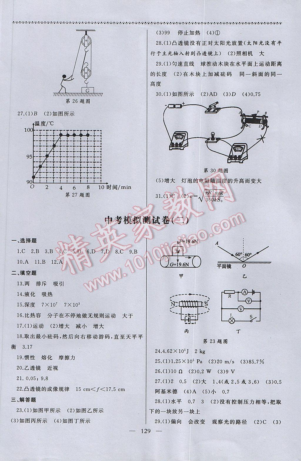 2017年江蘇中考零距離突破物理SZ 參考答案第13頁