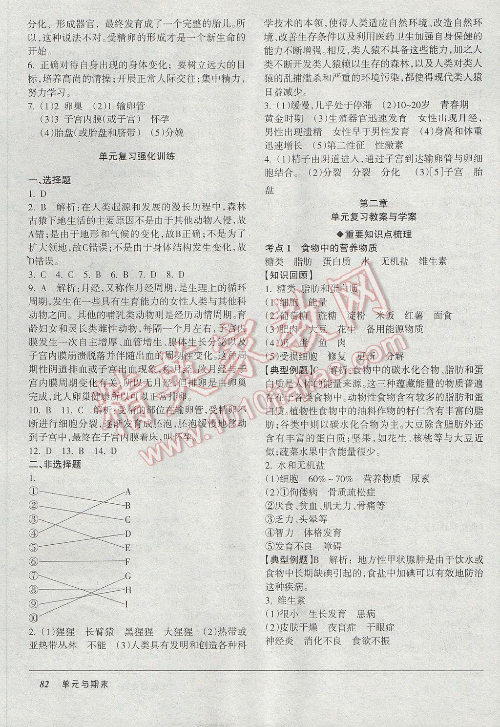 2017年52045單元與期末七年級(jí)生物下冊(cè)人教版 參考答案第2頁(yè)