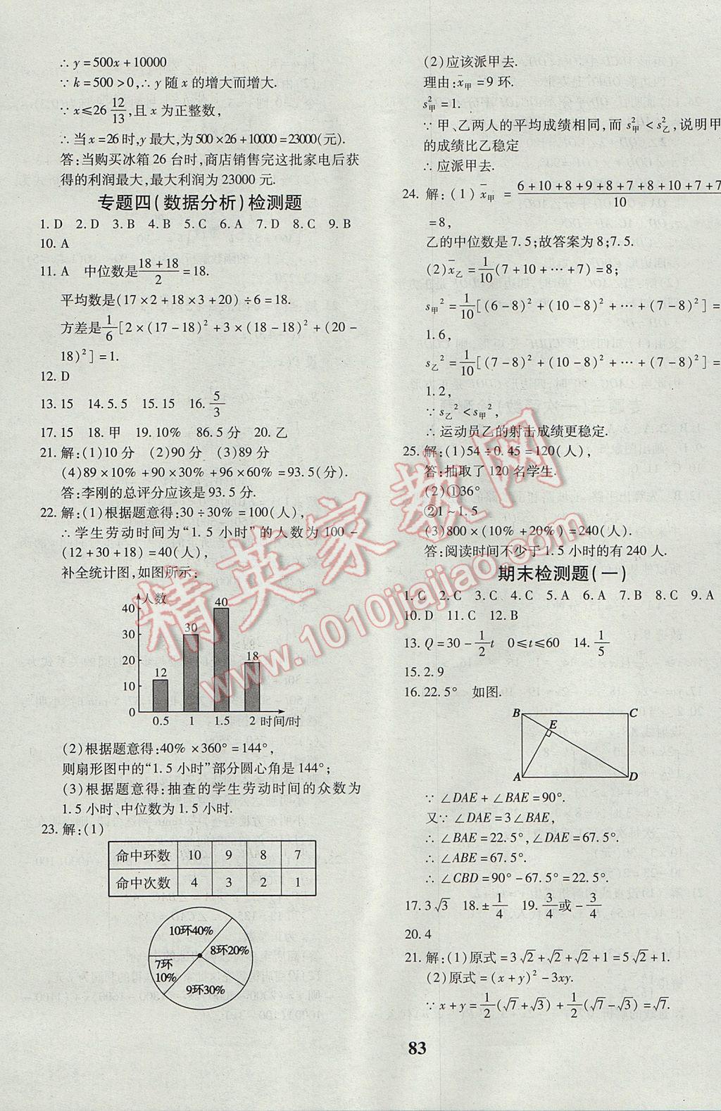 2017年黄冈360度定制密卷八年级数学下册人教版 参考答案第11页