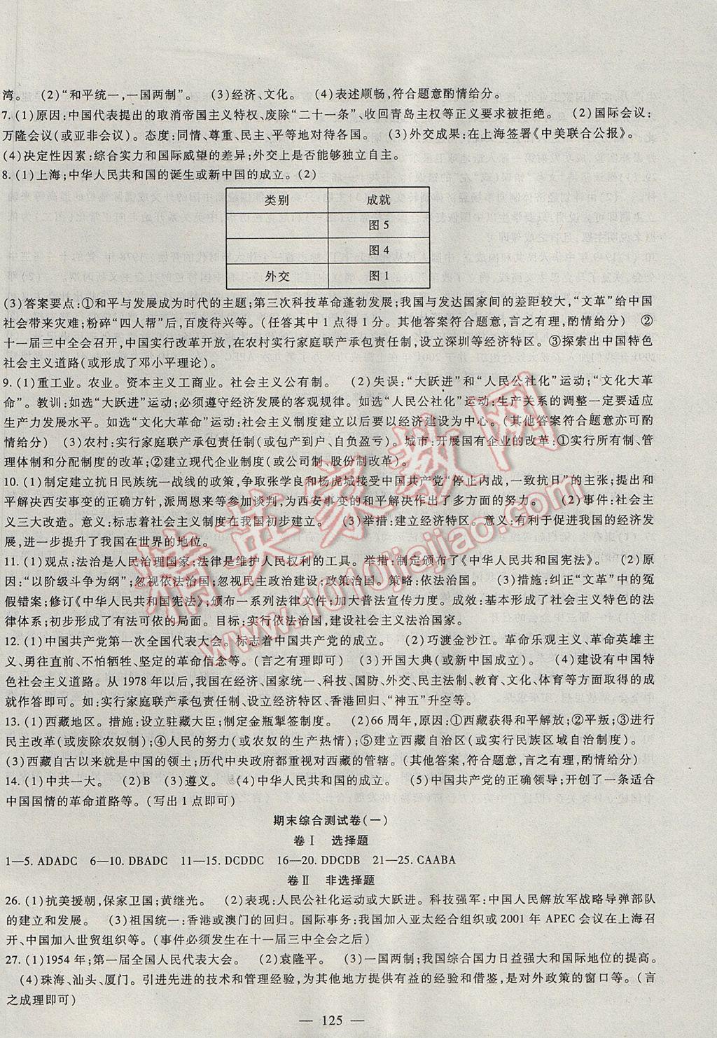 2017年华夏一卷通八年级历史下册人教版 参考答案第5页