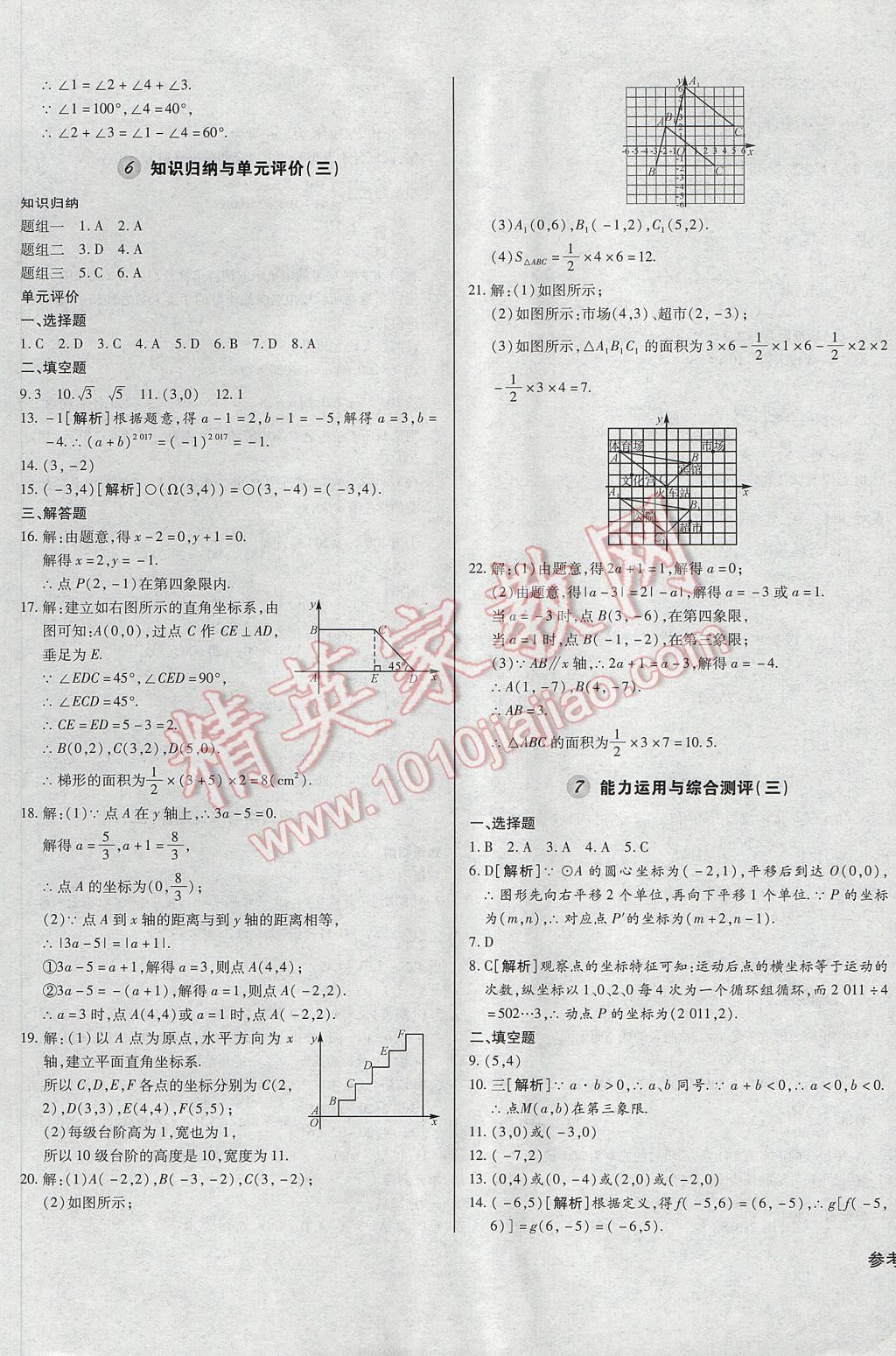 2017年考點(diǎn)梳理單元金卷七年級(jí)數(shù)學(xué)下冊(cè) 參考答案第5頁(yè)