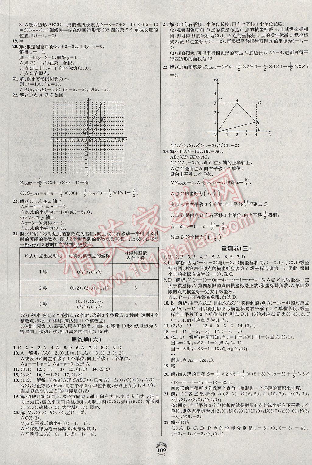 2017年阳光夺冠七年级数学下册人教版 参考答案第5页