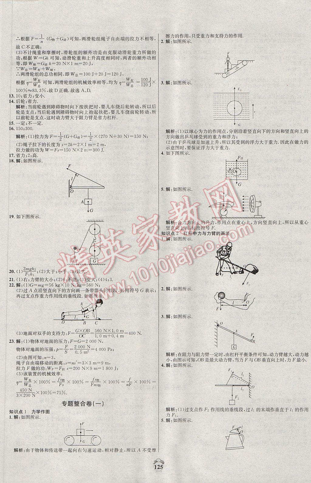 2017年陽光奪冠八年級物理下冊人教版 參考答案第17頁