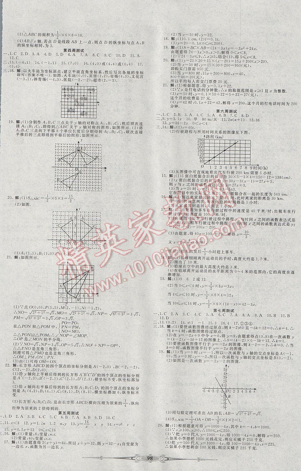 2017年贏在課堂全能好卷八年級數(shù)學(xué)下冊冀教版 參考答案第2頁