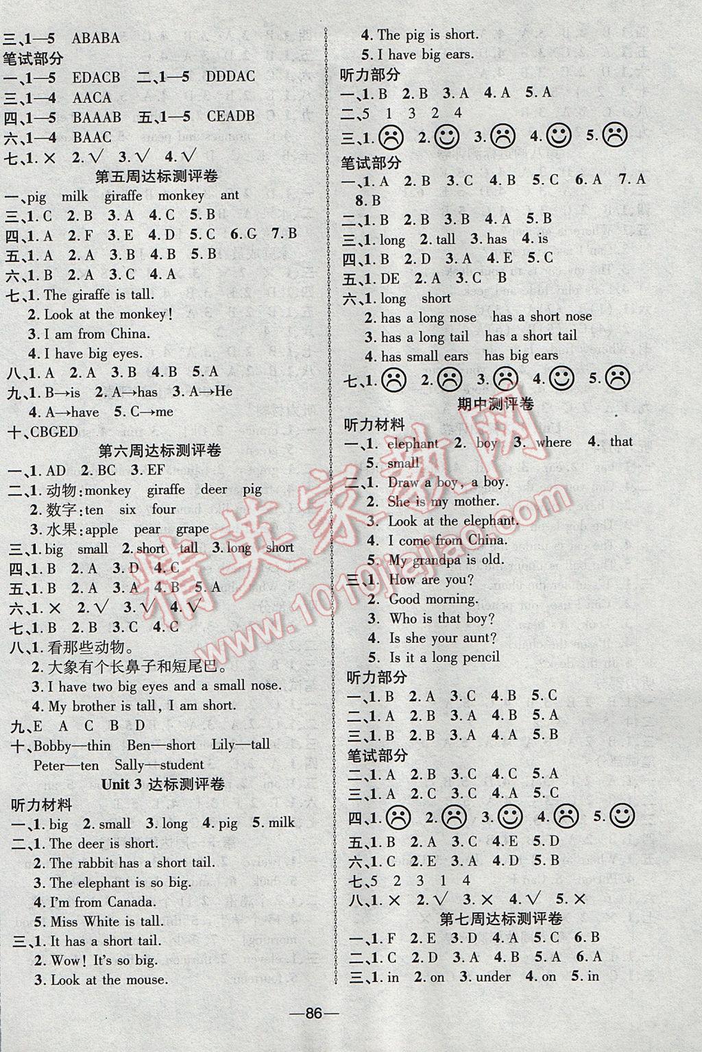 2017年優(yōu)加全能大考卷三年級(jí)英語(yǔ)下冊(cè)人教PEP版 參考答案第2頁(yè)