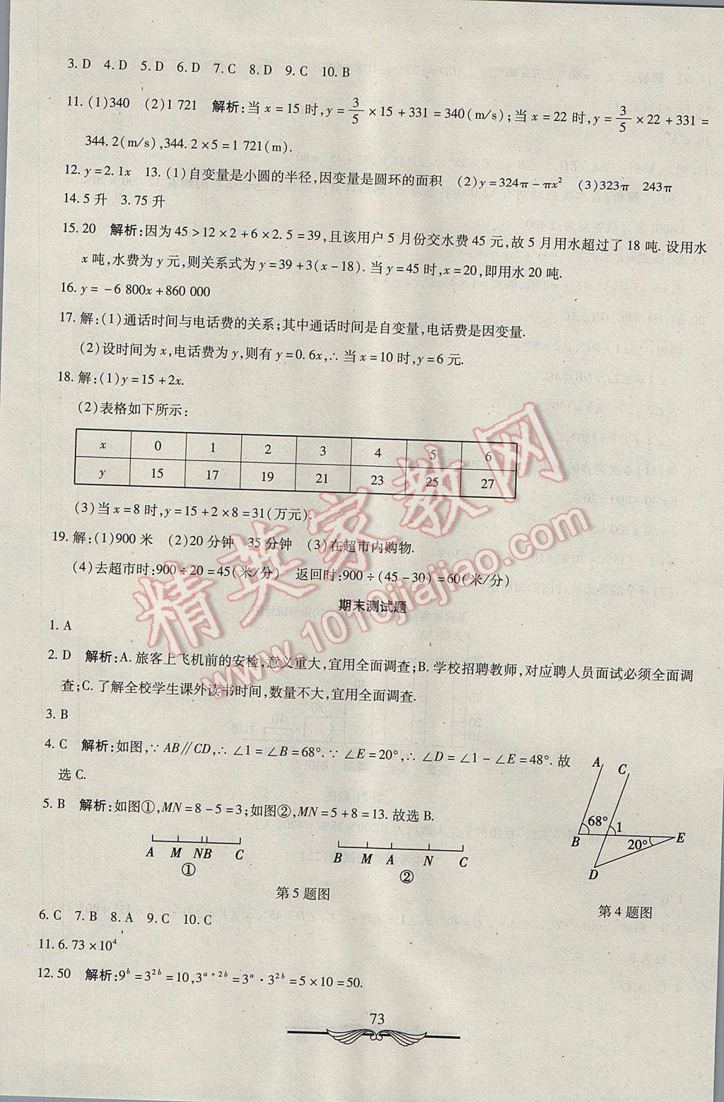 2017年初中奪冠單元檢測(cè)卷六年級(jí)數(shù)學(xué)下冊(cè)魯教版五四制 參考答案第13頁(yè)