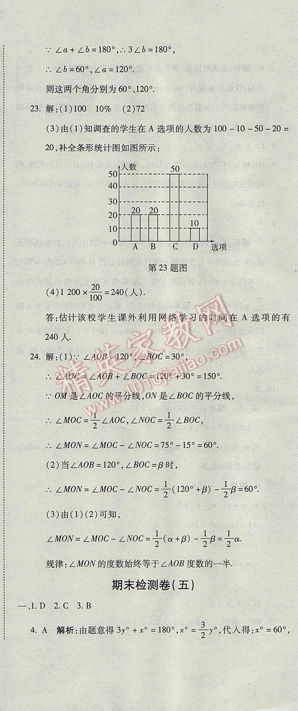 2017年奪冠沖刺卷六年級數(shù)學(xué)下冊魯教版五四制 參考答案第24頁