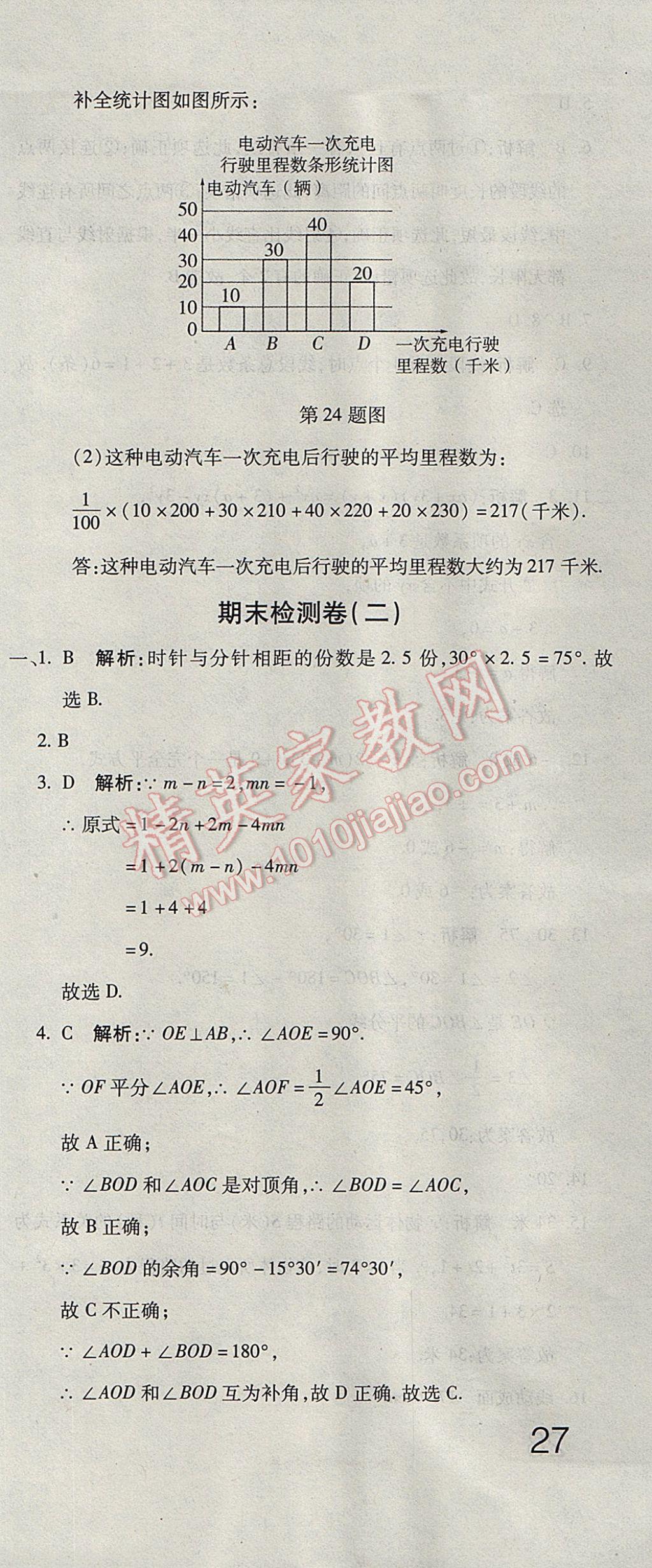 2017年奪冠沖刺卷六年級數(shù)學(xué)下冊魯教版五四制 參考答案第15頁