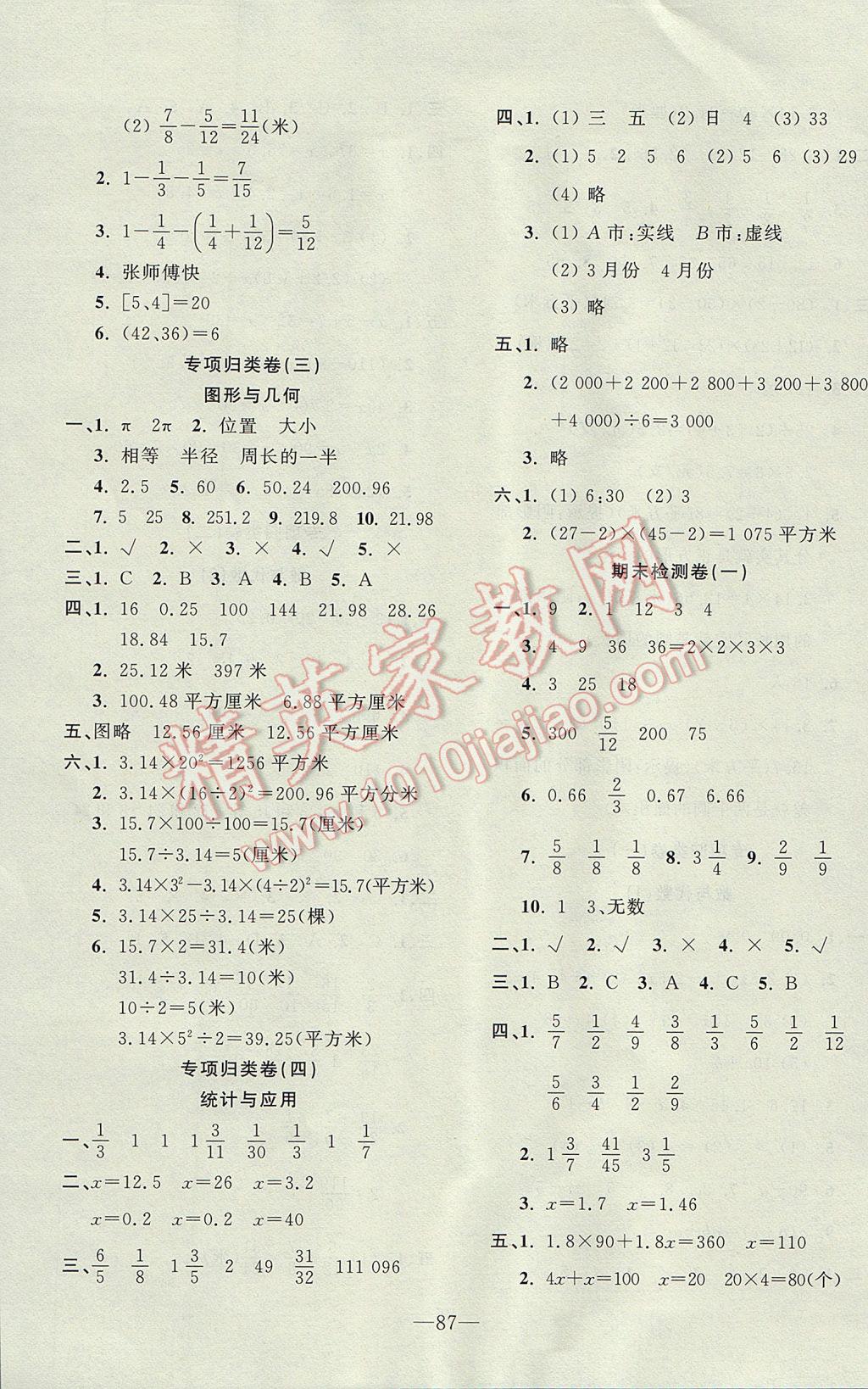 2017年云南名校高校訓(xùn)練方法本土卷五年級(jí)數(shù)學(xué)下冊(cè) 參考答案第7頁(yè)