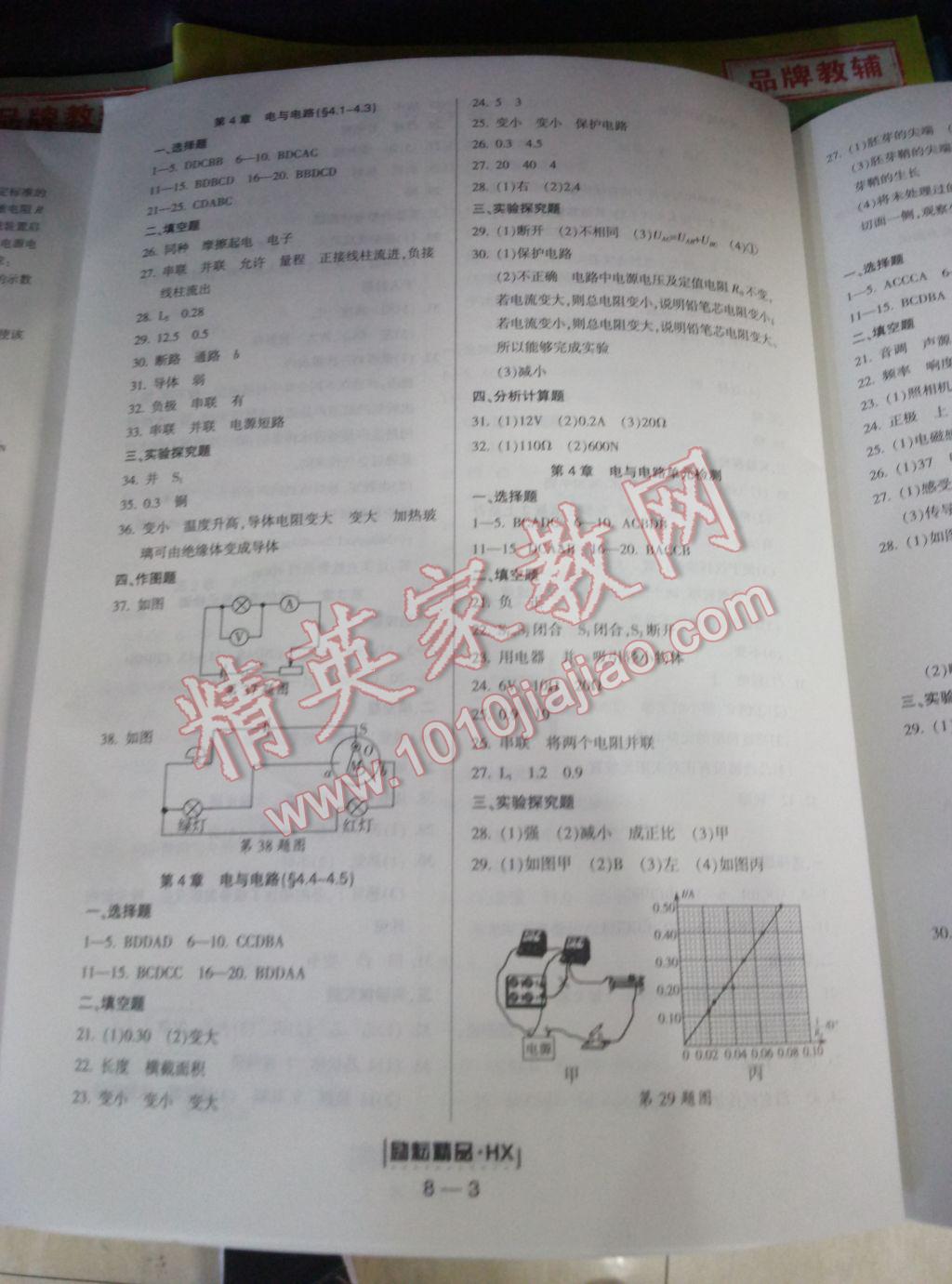 2017年勵耘書業(yè)勵耘活頁周周練八年級科學(xué)下冊浙教版i 參考答案第3頁