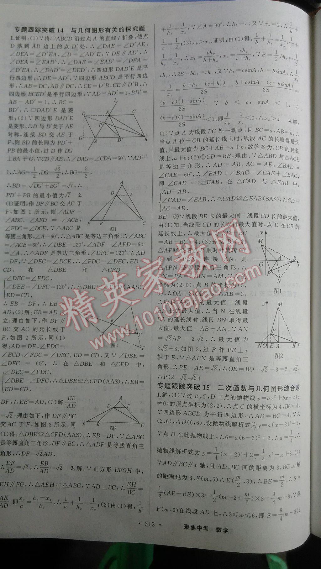 2017年聚焦中考數(shù)學四川專版 參考答案第53頁