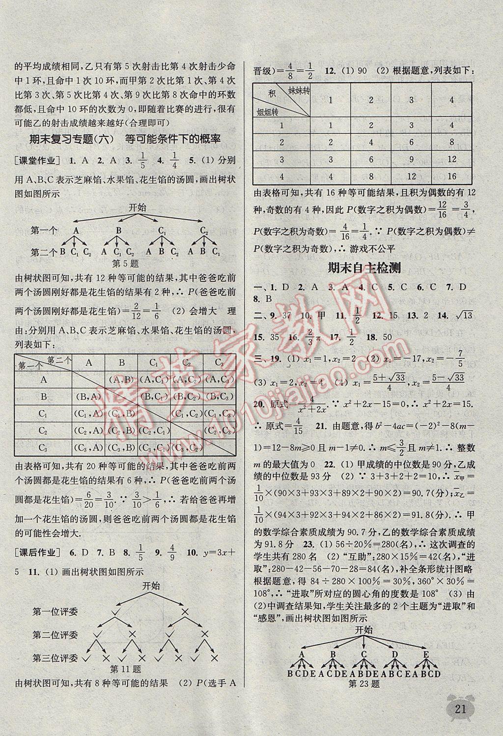 2017年通城學(xué)典課時(shí)作業(yè)本九年級(jí)數(shù)學(xué)上冊(cè)江蘇版江蘇專用 參考答案第21頁