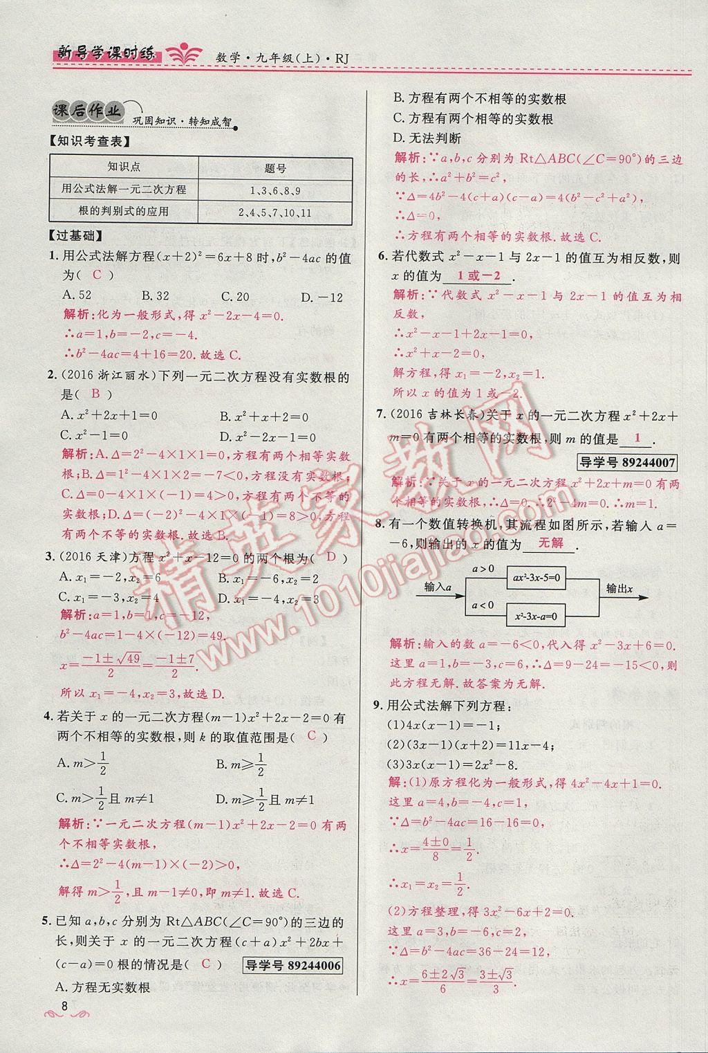 2017年夺冠百分百新导学课时练九年级数学上册人教版 第二十一章 一元二次方程第40页