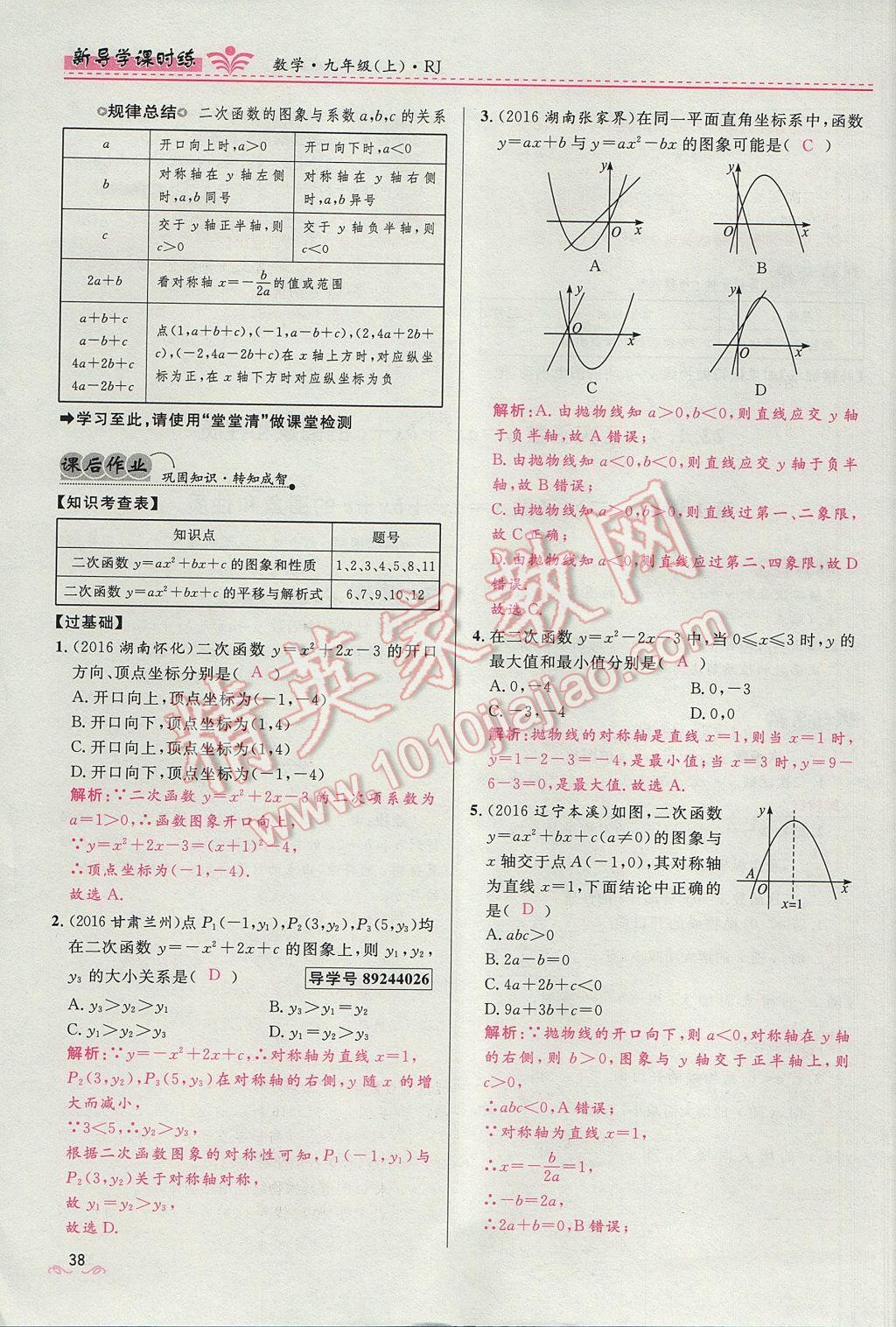 2017年奪冠百分百新導(dǎo)學(xué)課時(shí)練九年級(jí)數(shù)學(xué)上冊(cè)人教版 第二十二章 二次函數(shù)第91頁(yè)