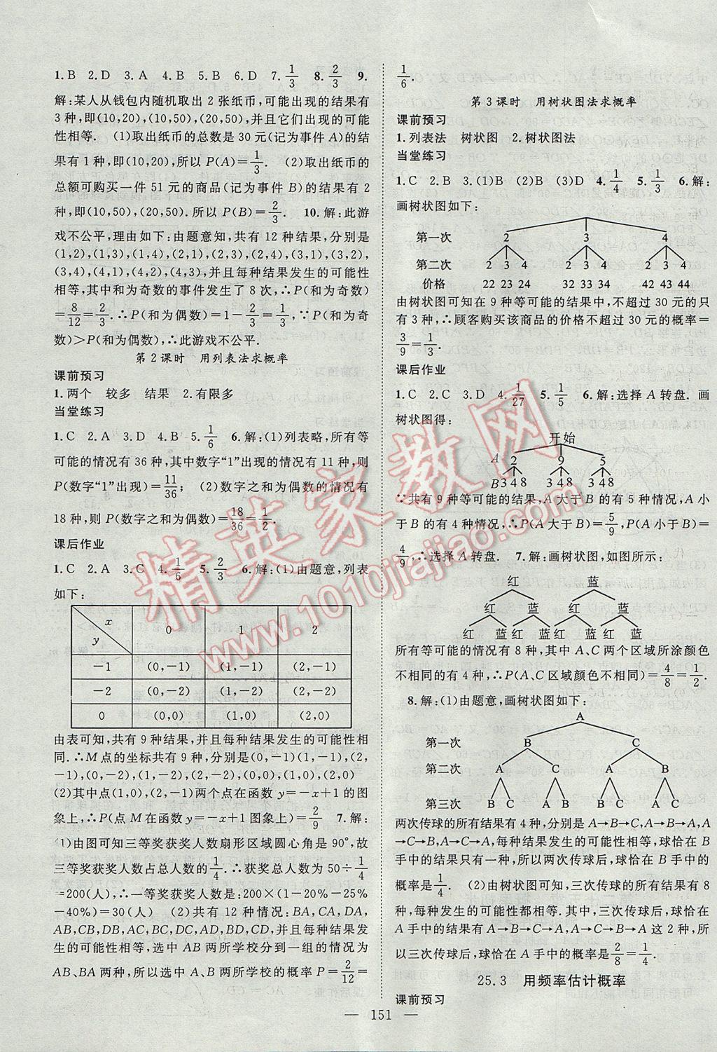 2017年名師學(xué)案九年級數(shù)學(xué)上冊 參考答案第15頁