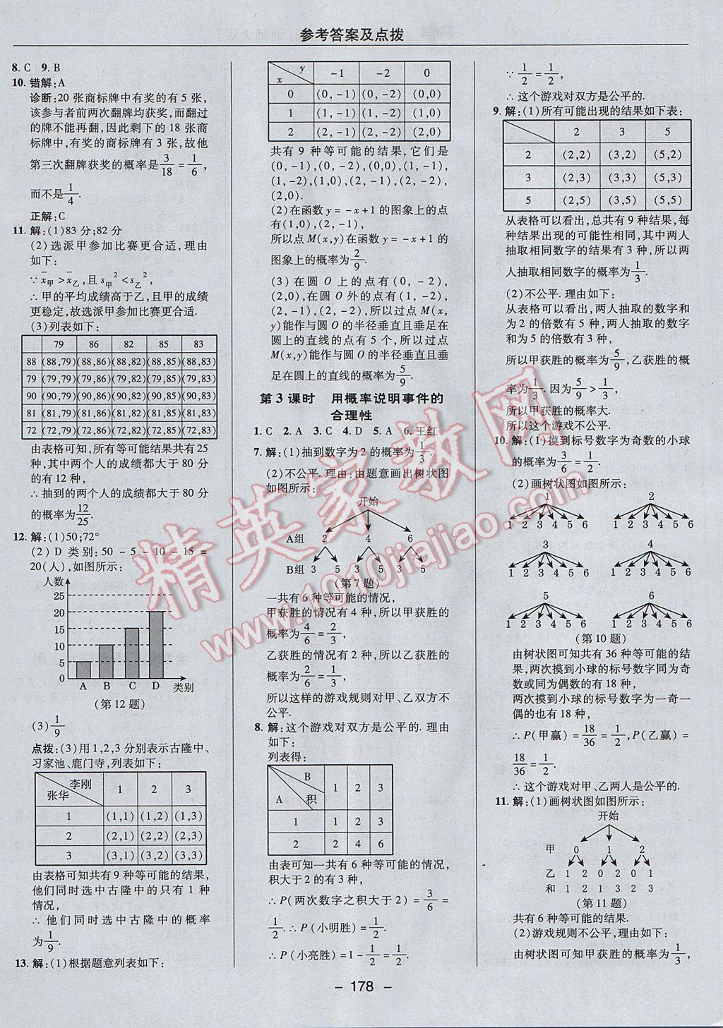 2017年綜合應用創(chuàng)新題典中點九年級數(shù)學上冊北師大版 參考答案第28頁