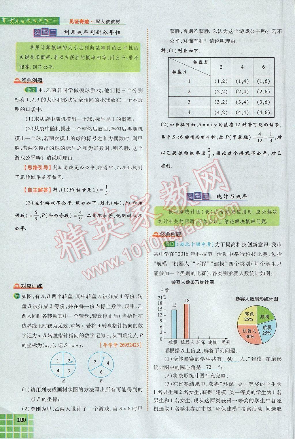 2017年見證奇跡英才學(xué)業(yè)設(shè)計(jì)與反饋九年級(jí)數(shù)學(xué)上冊(cè)人教版 第二十五章 概率初步第116頁