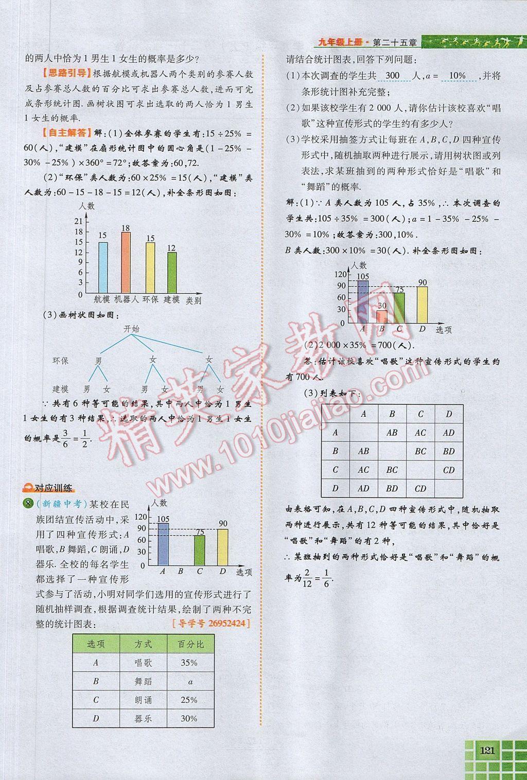 2017年見(jiàn)證奇跡英才學(xué)業(yè)設(shè)計(jì)與反饋九年級(jí)數(shù)學(xué)上冊(cè)人教版 第二十五章 概率初步第117頁(yè)