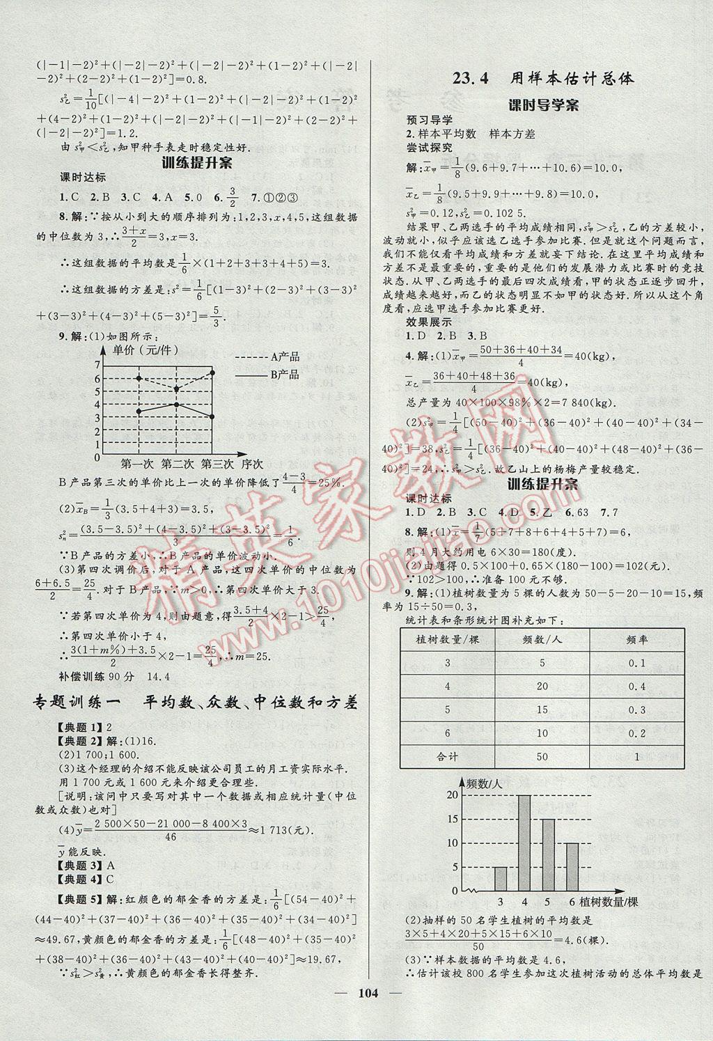 2017年夺冠百分百初中新导学课时练九年级数学上册冀教版 参考答案第2页