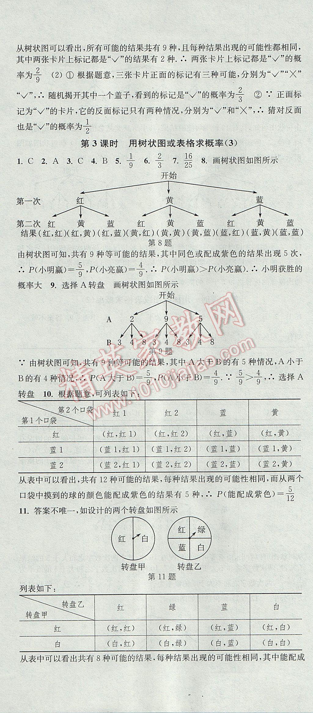 2017年通城學(xué)典活頁(yè)檢測(cè)九年級(jí)數(shù)學(xué)上冊(cè)北師大版 參考答案第10頁(yè)