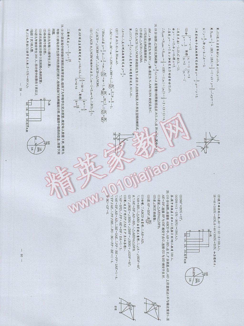 2017年初中数学每周过手最佳方案九年级全一册 参考答案第68页