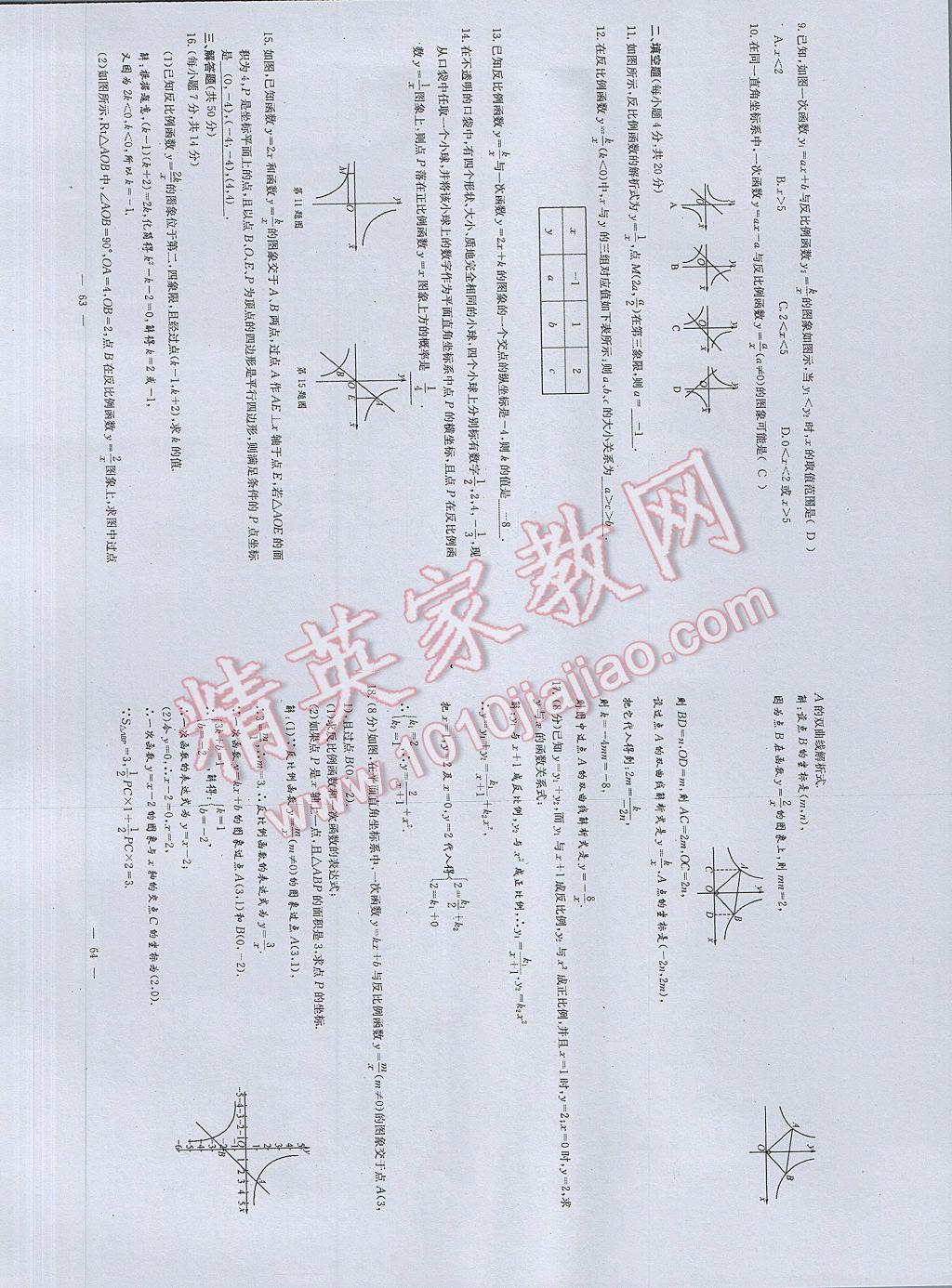 2017年初中數(shù)學(xué)每周過(guò)手最佳方案九年級(jí)全一冊(cè) AB卷第32頁(yè)