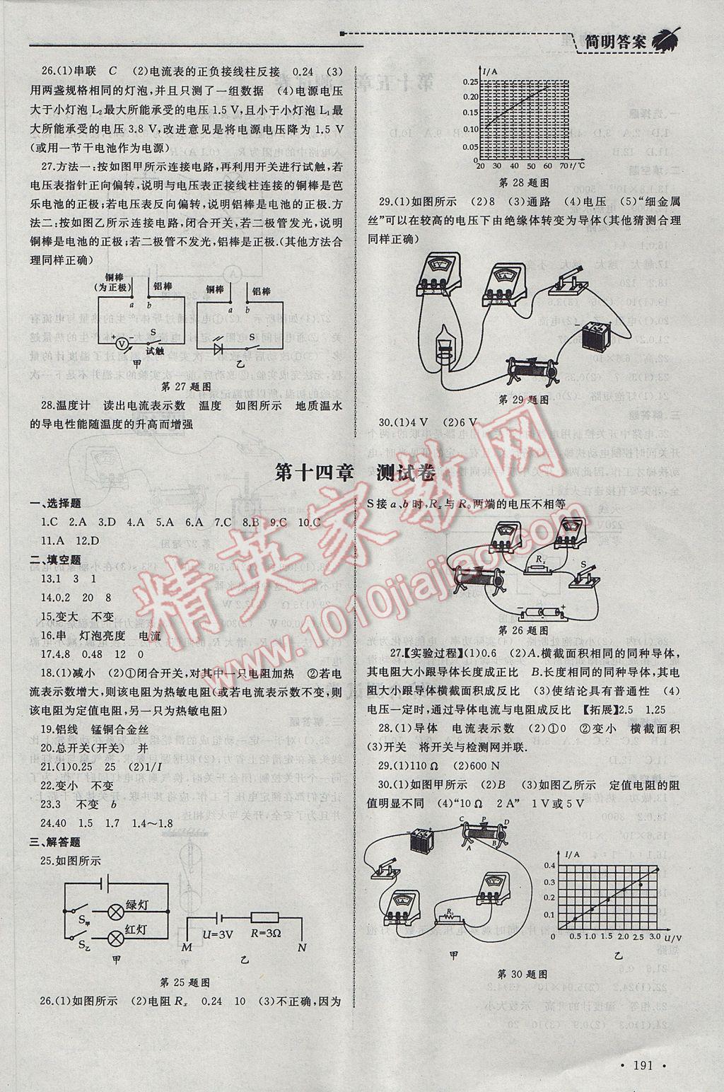 2017年為了燦爛的明天同步訓(xùn)練與拓展九年級(jí)物理上冊(cè)蘇科版 參考答案第11頁(yè)