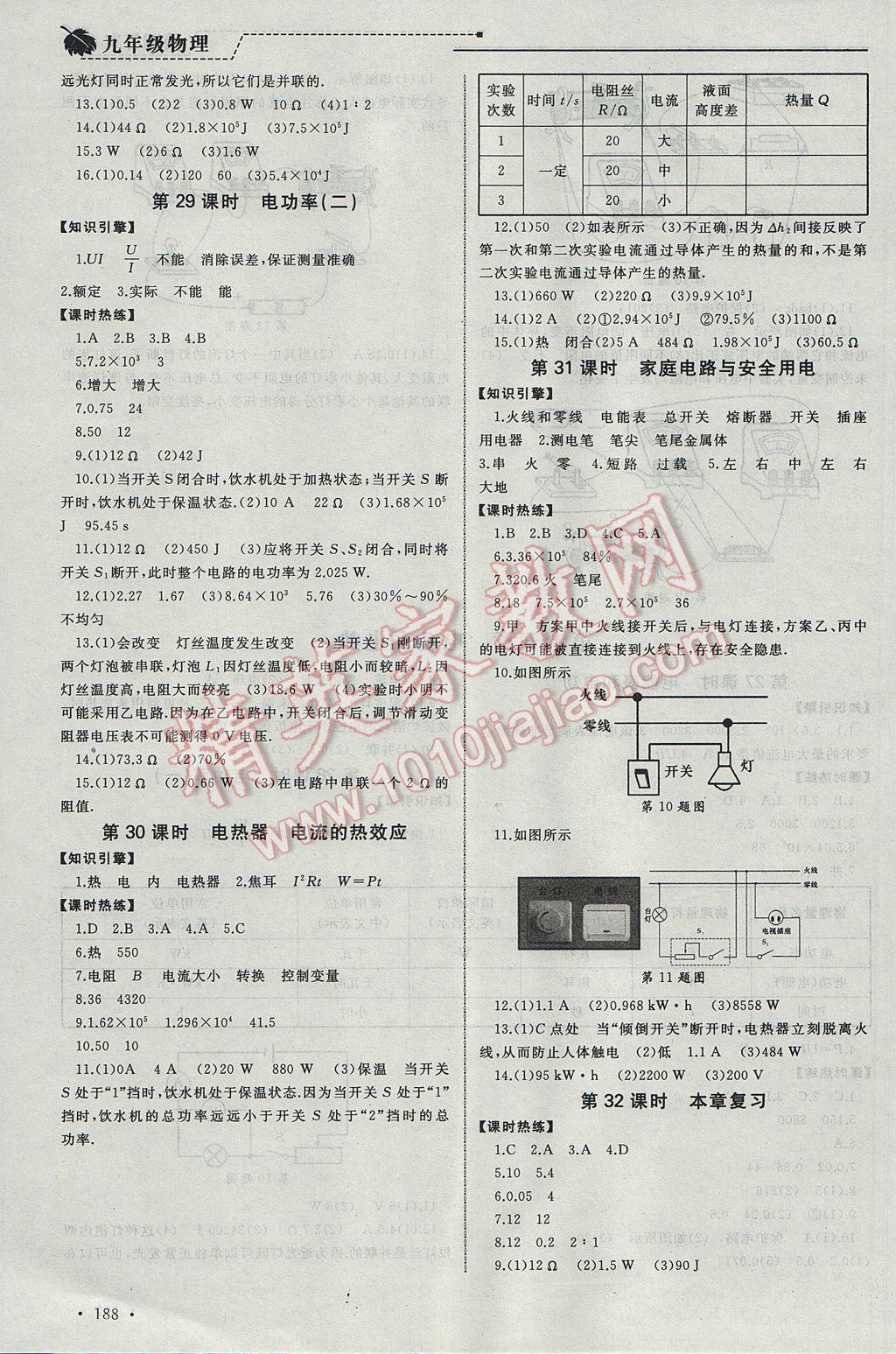 2017年為了燦爛的明天同步訓(xùn)練與拓展九年級(jí)物理上冊(cè)蘇科版 參考答案第8頁(yè)