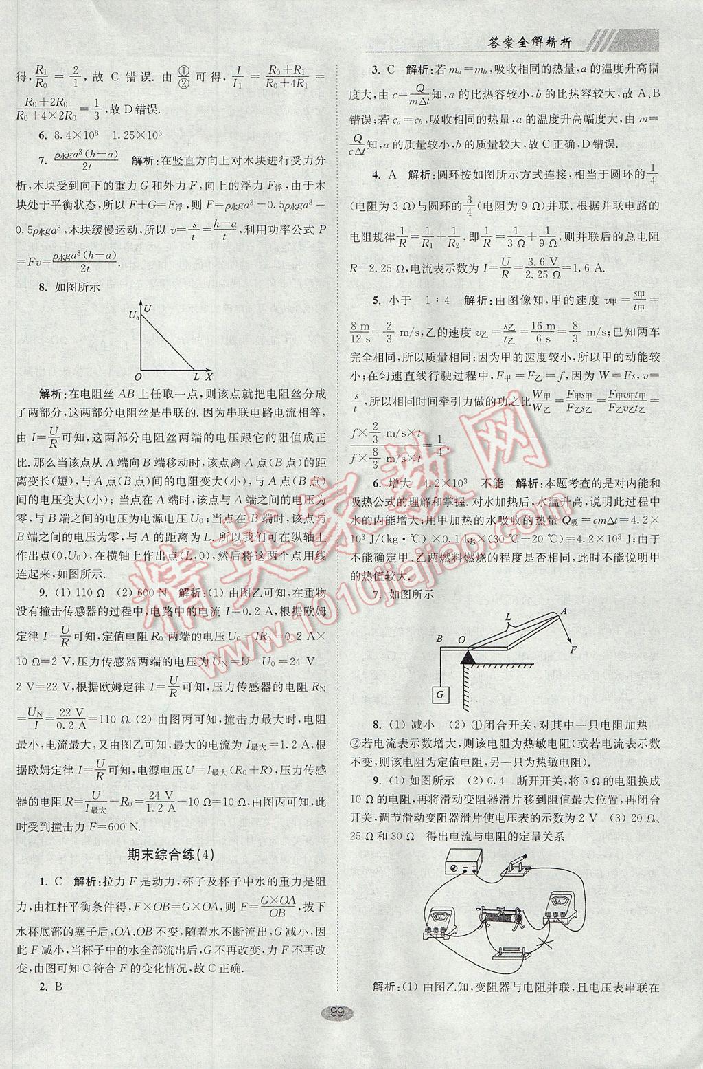 2017年初中物理小題狂做九年級(jí)上冊(cè)蘇科版巔峰版 參考答案第23頁(yè)