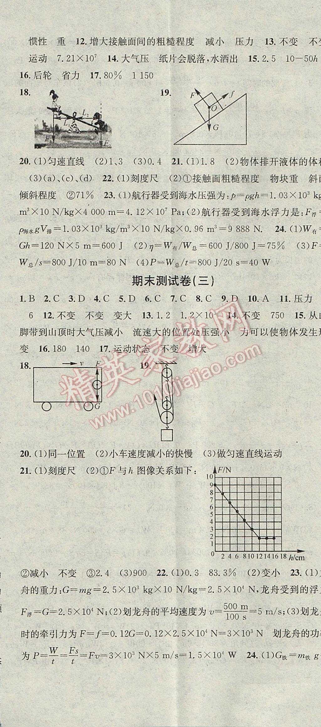 2017年華章教育暑假總復(fù)習(xí)學(xué)習(xí)總動(dòng)員八年級(jí)物理人教版 參考答案第11頁