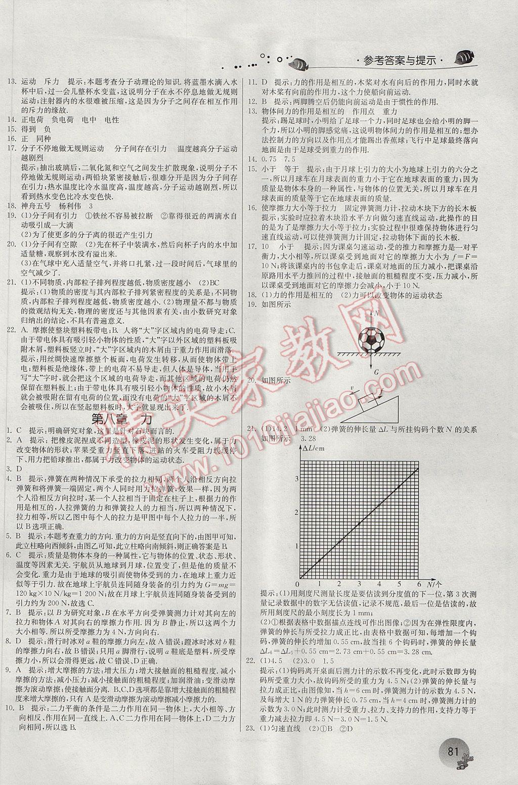 2017年實驗班提優(yōu)訓(xùn)練暑假銜接版八升九年級物理蘇科版 參考答案第6頁