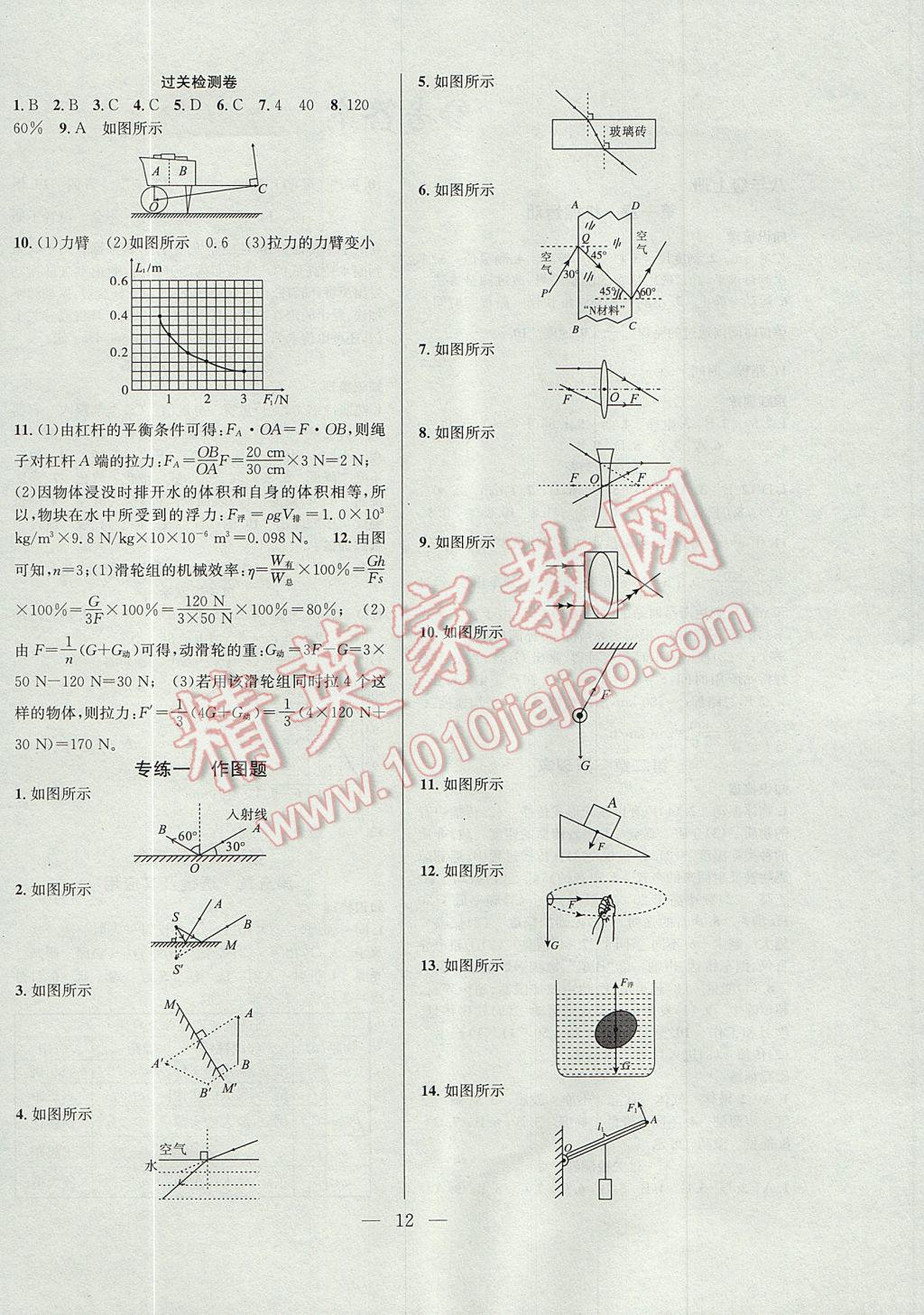 2017年德華書(shū)業(yè)暑假訓(xùn)練營(yíng)學(xué)年總復(fù)習(xí)八年級(jí)物理人教版 參考答案第4頁(yè)