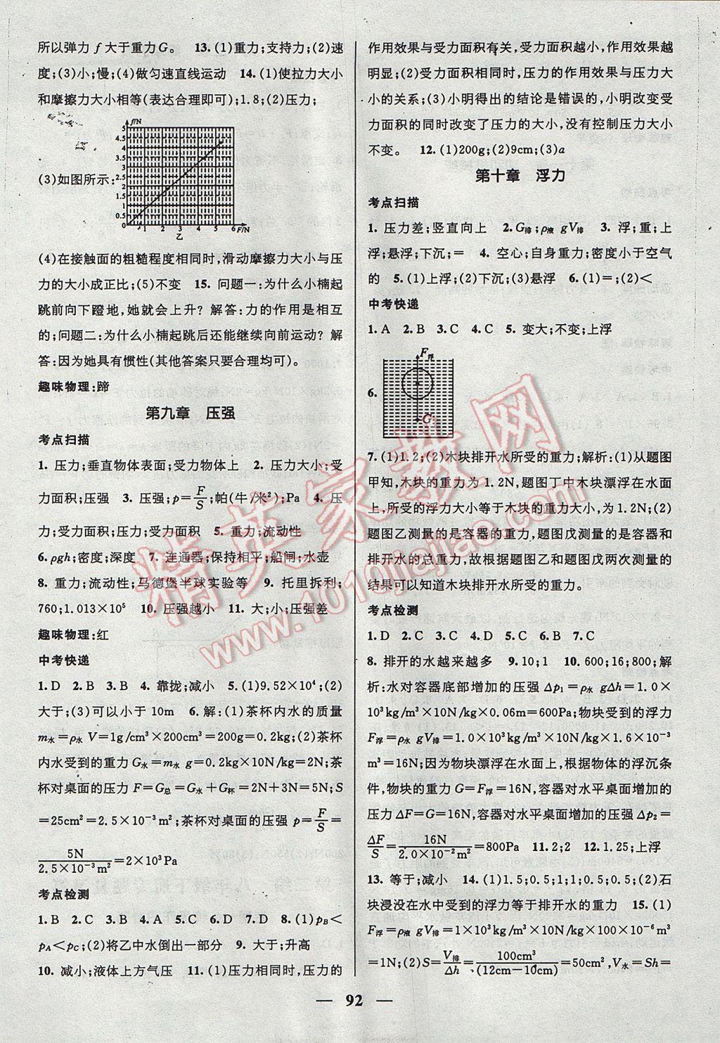 2017年鴻鵠志文化期末沖刺王暑假作業(yè)八年級(jí)物理人教版 參考答案第2頁(yè)