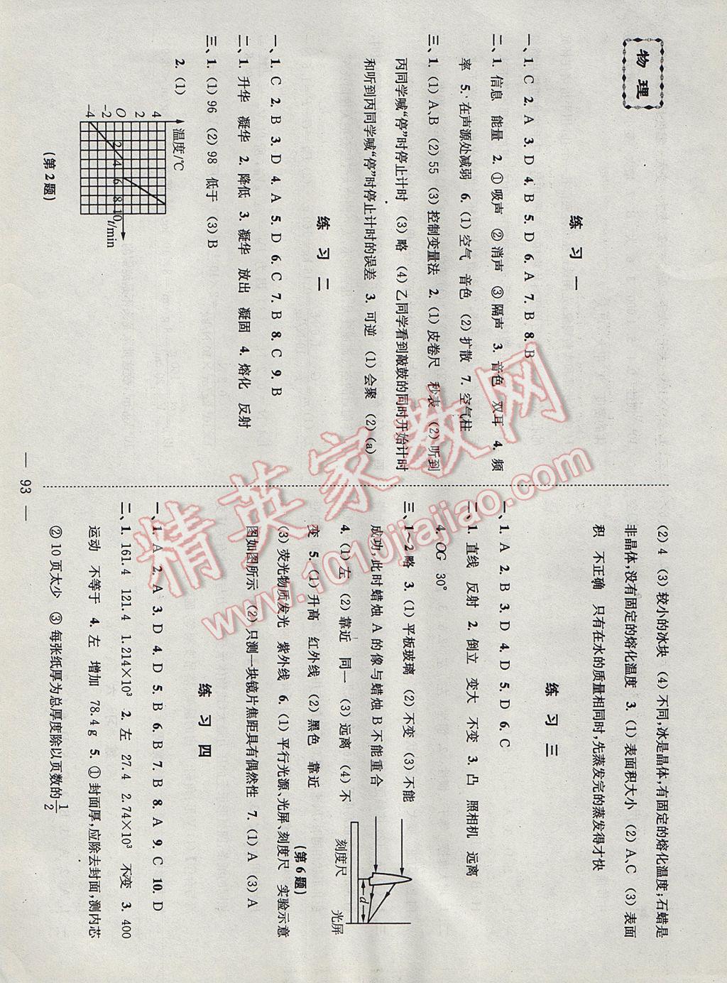 2017年暑假接力棒8升9年级语数英物综合篇南京大学出版社 参考答案第10页