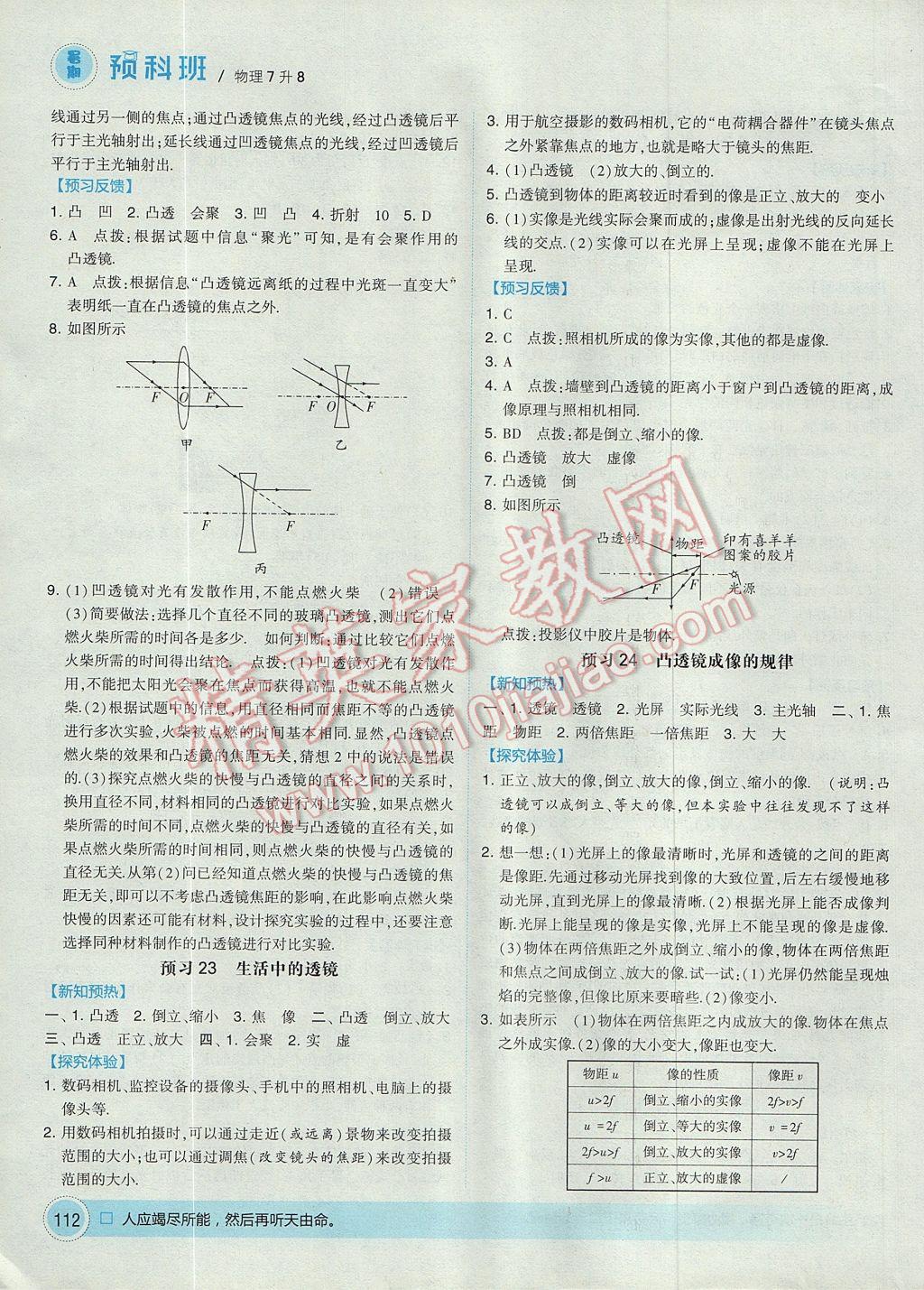 2017年經(jīng)綸學(xué)典暑期預(yù)科班7升8物理人教版 參考答案第14頁