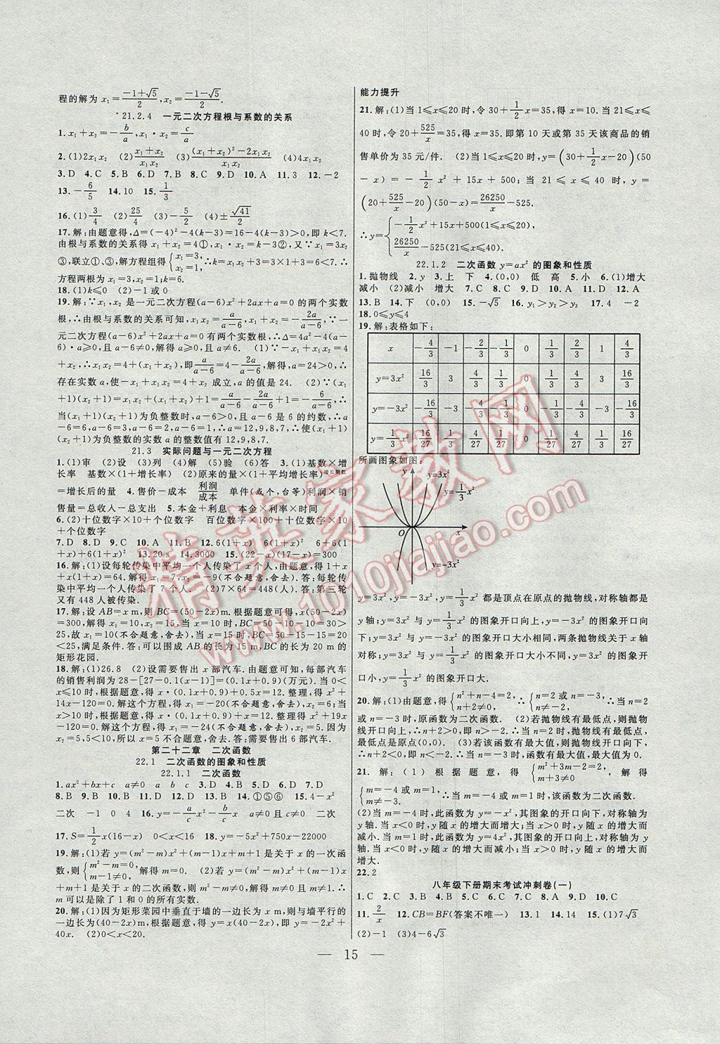 2017年暑假总动员八年级数学人教版合肥工业大学出版社 参考答案第7页