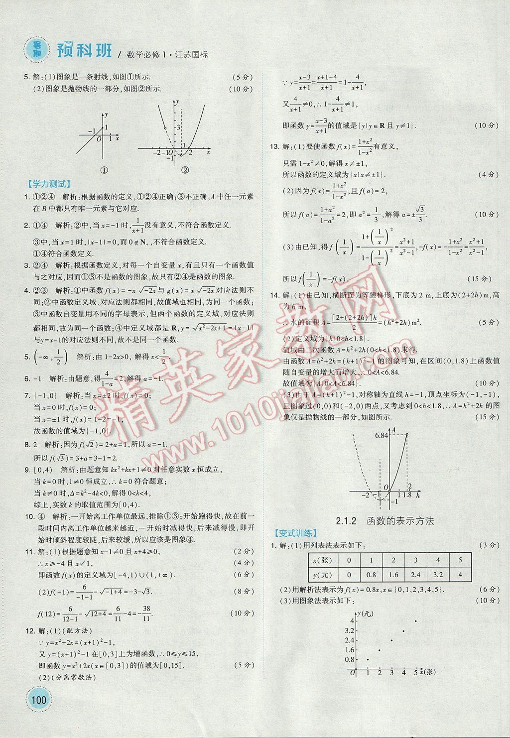 2017年經(jīng)綸學(xué)典暑期預(yù)科班初升高數(shù)學(xué)必修1江蘇版 參考答案第12頁(yè)