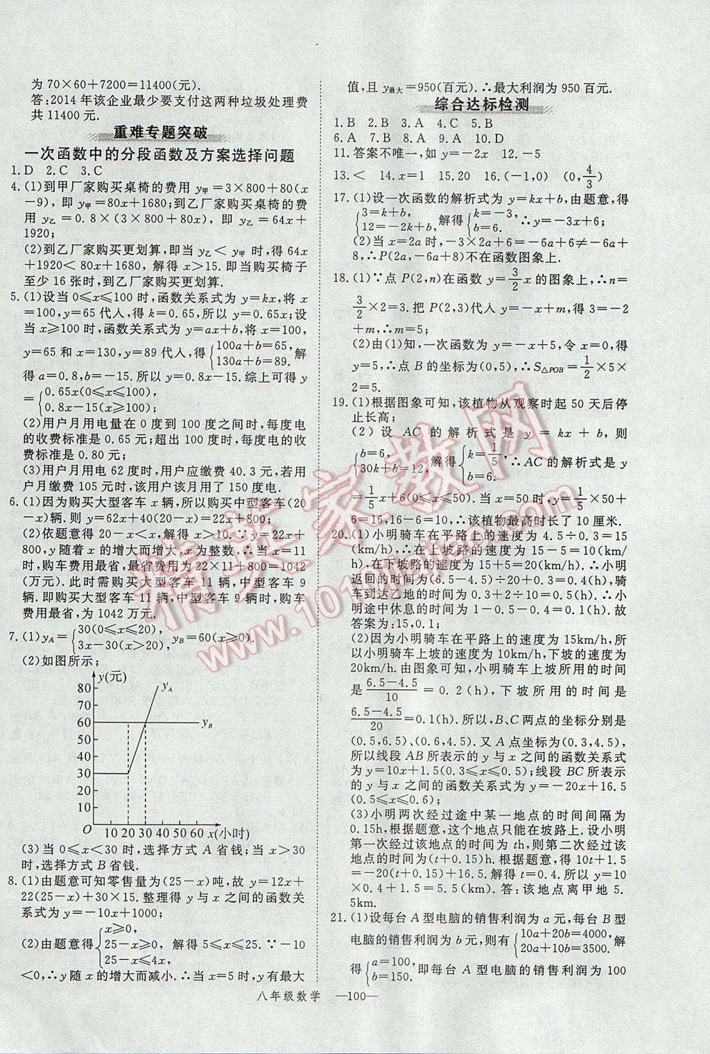 2017年時習(xí)之期末加暑假八年級數(shù)學(xué)人教版 參考答案第8頁