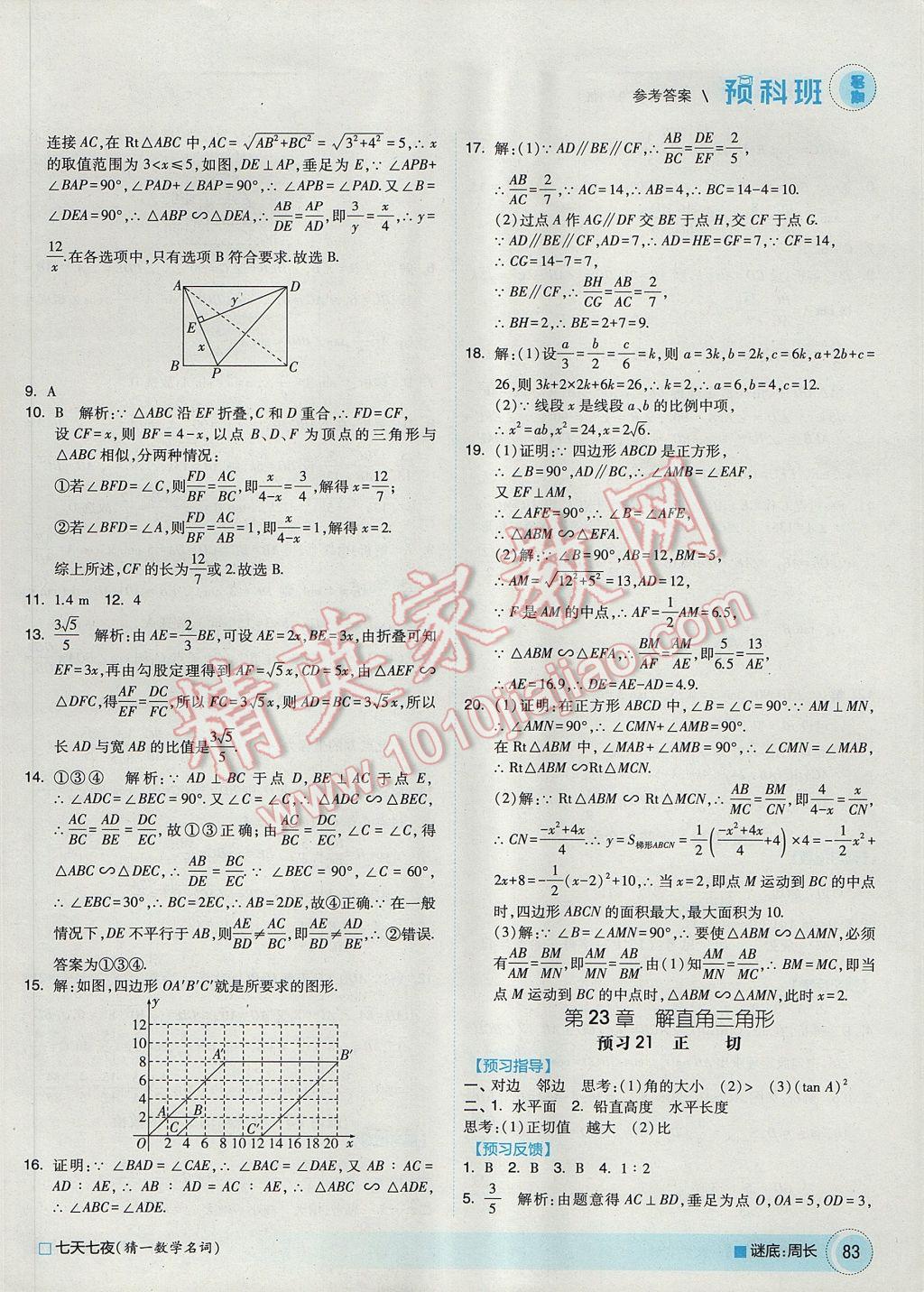 2017年經(jīng)綸學(xué)典暑期預(yù)科班8升9數(shù)學(xué)滬科版 參考答案第13頁