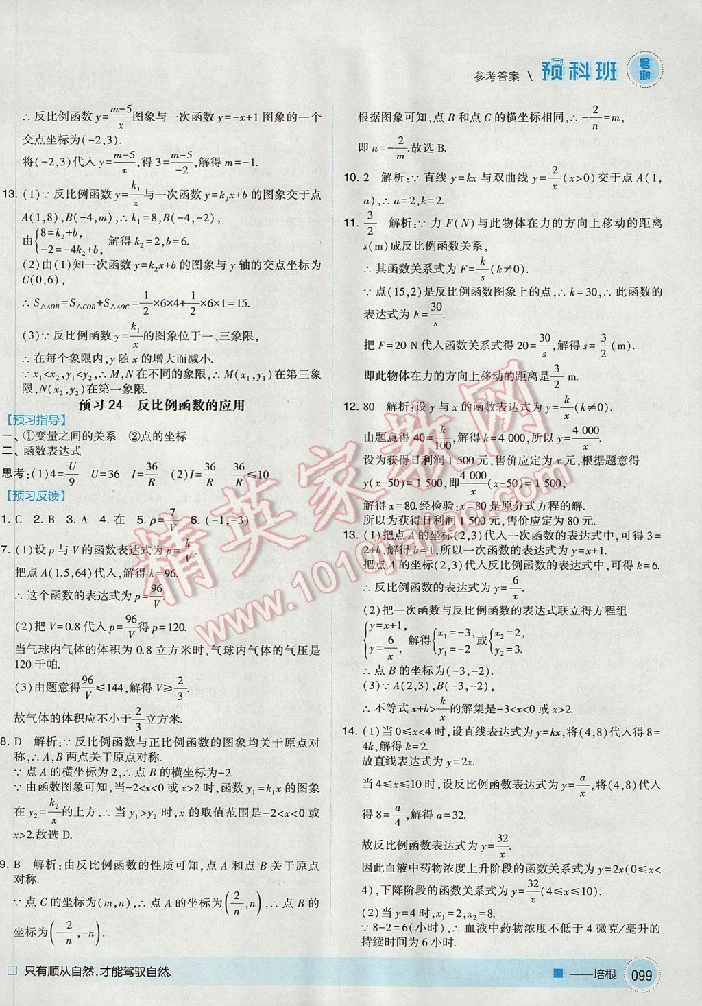 2017年经纶学典暑期预科班8升9数学北师大版 参考答案第19页