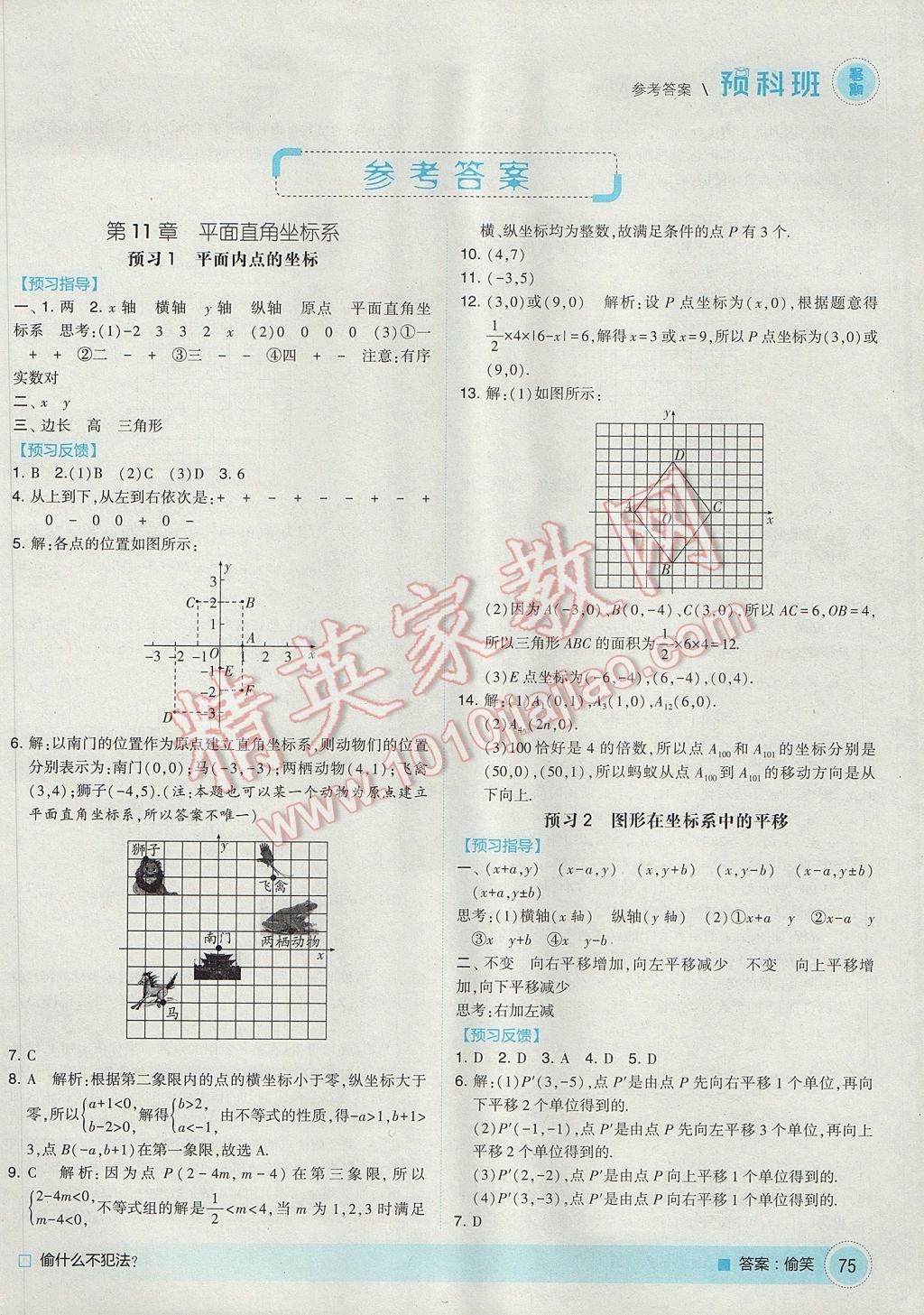 2017年經(jīng)綸學(xué)典暑期預(yù)科班7升8數(shù)學(xué)滬科版 參考答案第1頁