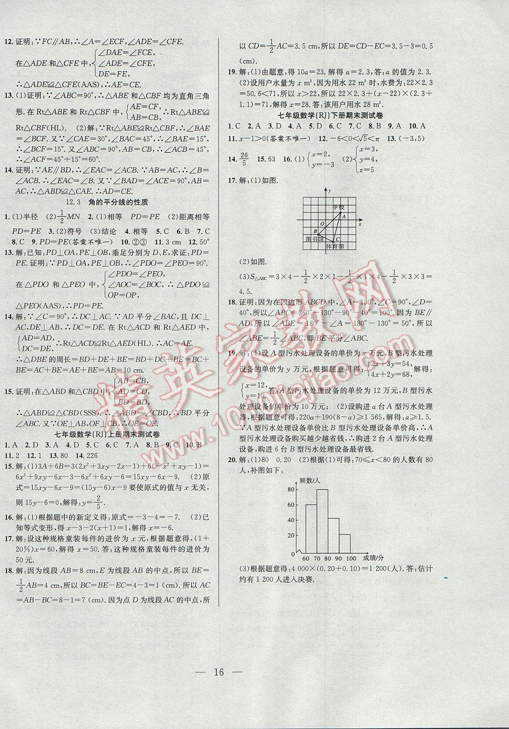 2017年德華書業(yè)暑假訓(xùn)練營學(xué)年總復(fù)習(xí)七年級數(shù)學(xué)人教版 參考答案第8頁