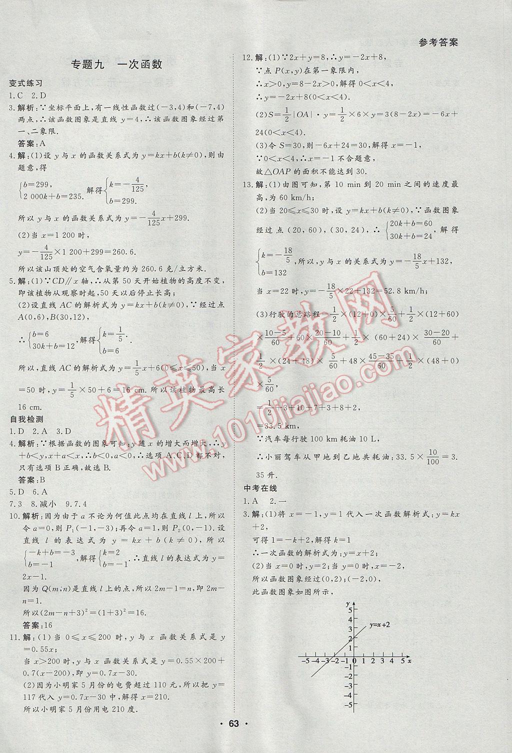 2017年薪火文化假期自主学习八年级数学 参考答案第5页