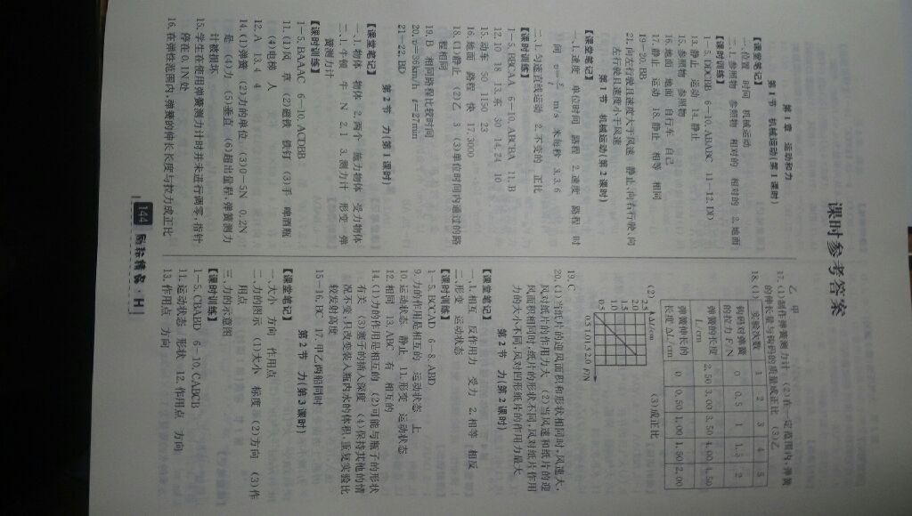 2017年勵耘書業(yè)勵耘新同步八年級科學(xué)上冊華師大版 參考答案第1頁