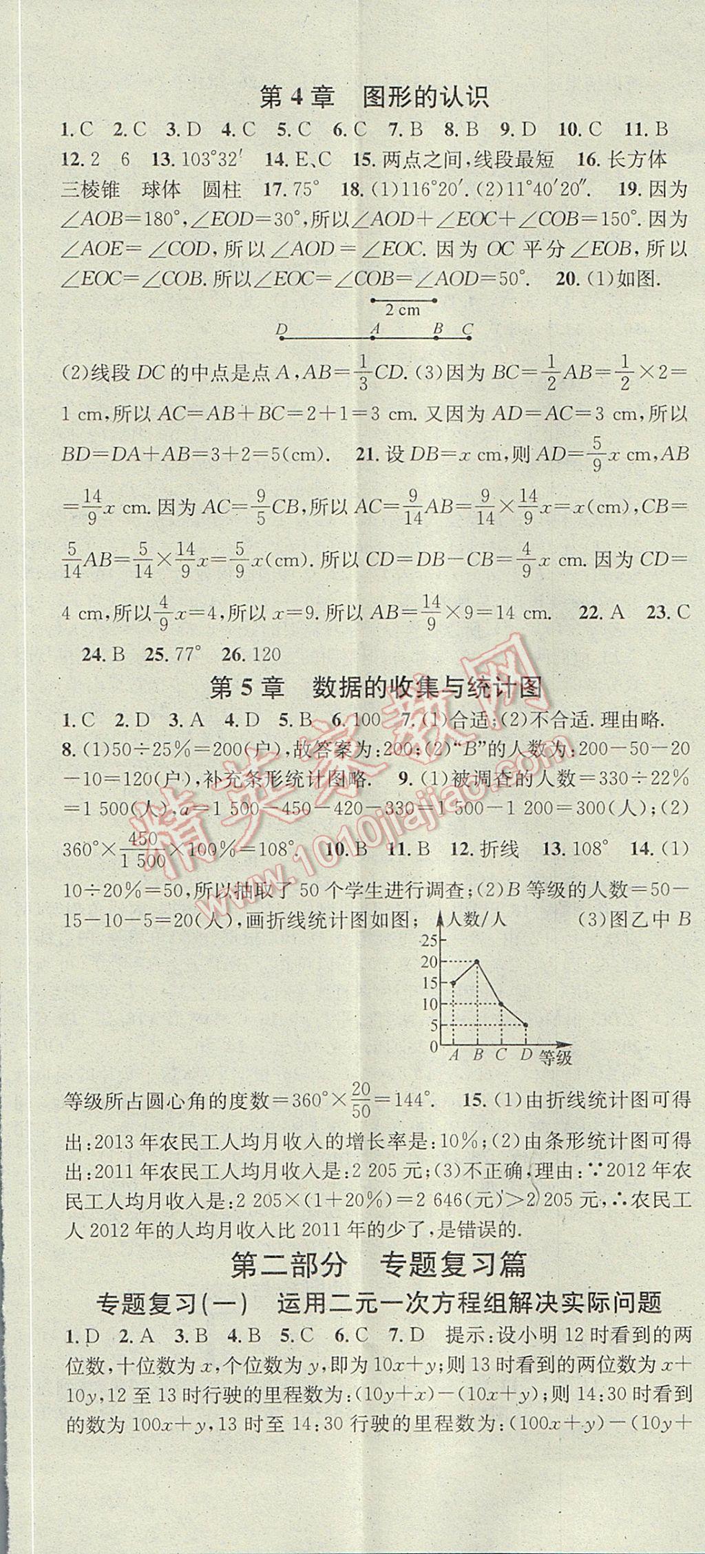 2017年华章教育暑假总复习学习总动员七年级数学湘教版 参考答案第5页