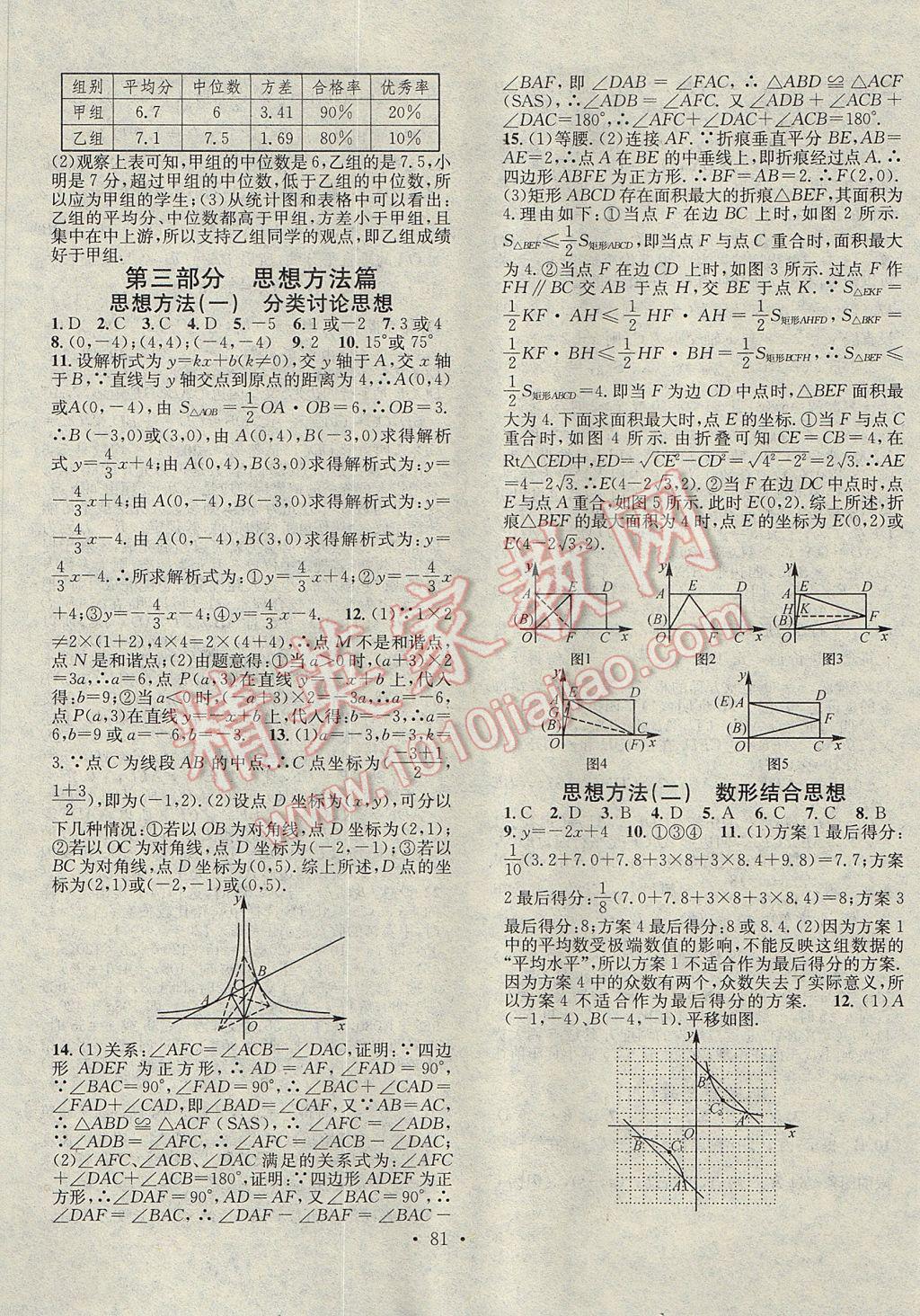 2017年华章教育暑假总复习学习总动员八年级数学华师大版 参考答案第5页