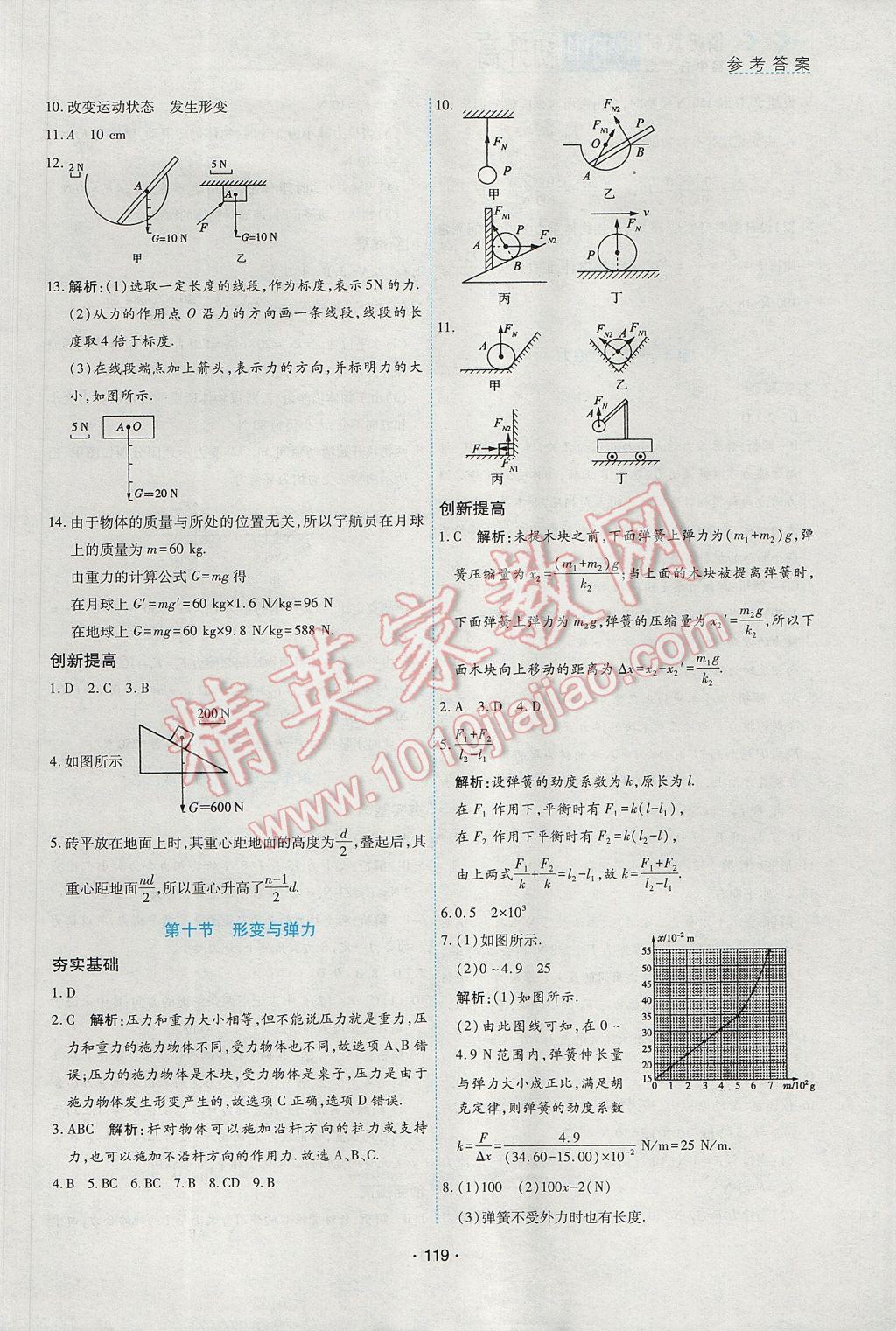 2017年初中升高中銜接教材暑假初升高物理 參考答案第7頁(yè)